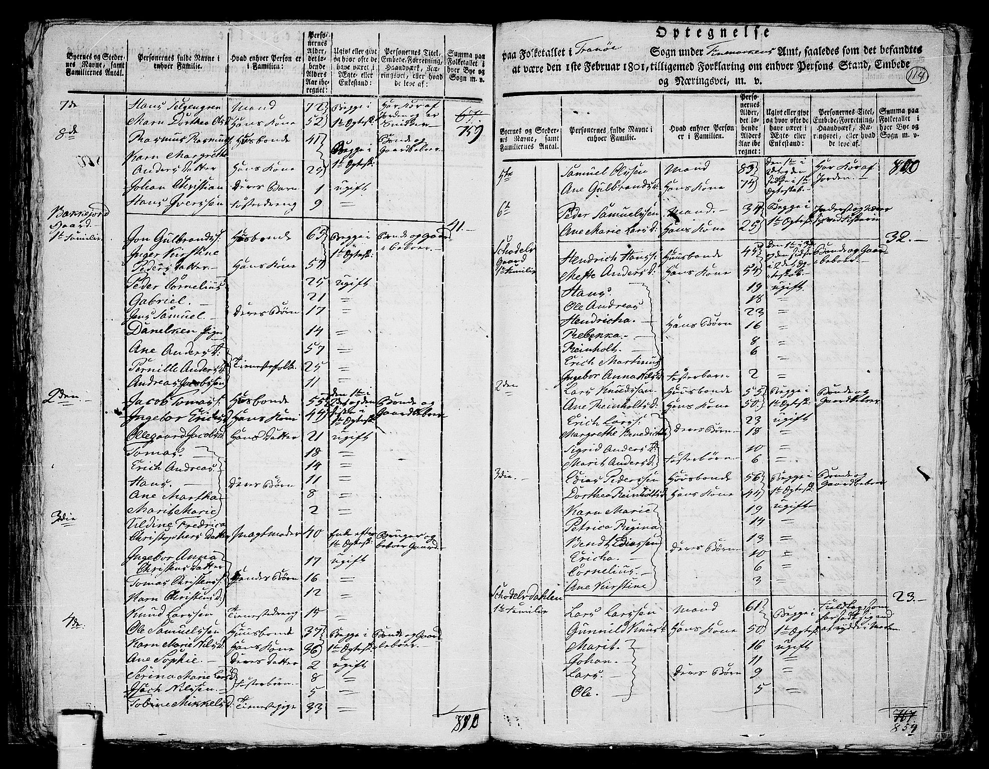 RA, 1801 census for 1927P Tranøy, 1801, p. 113b-114a