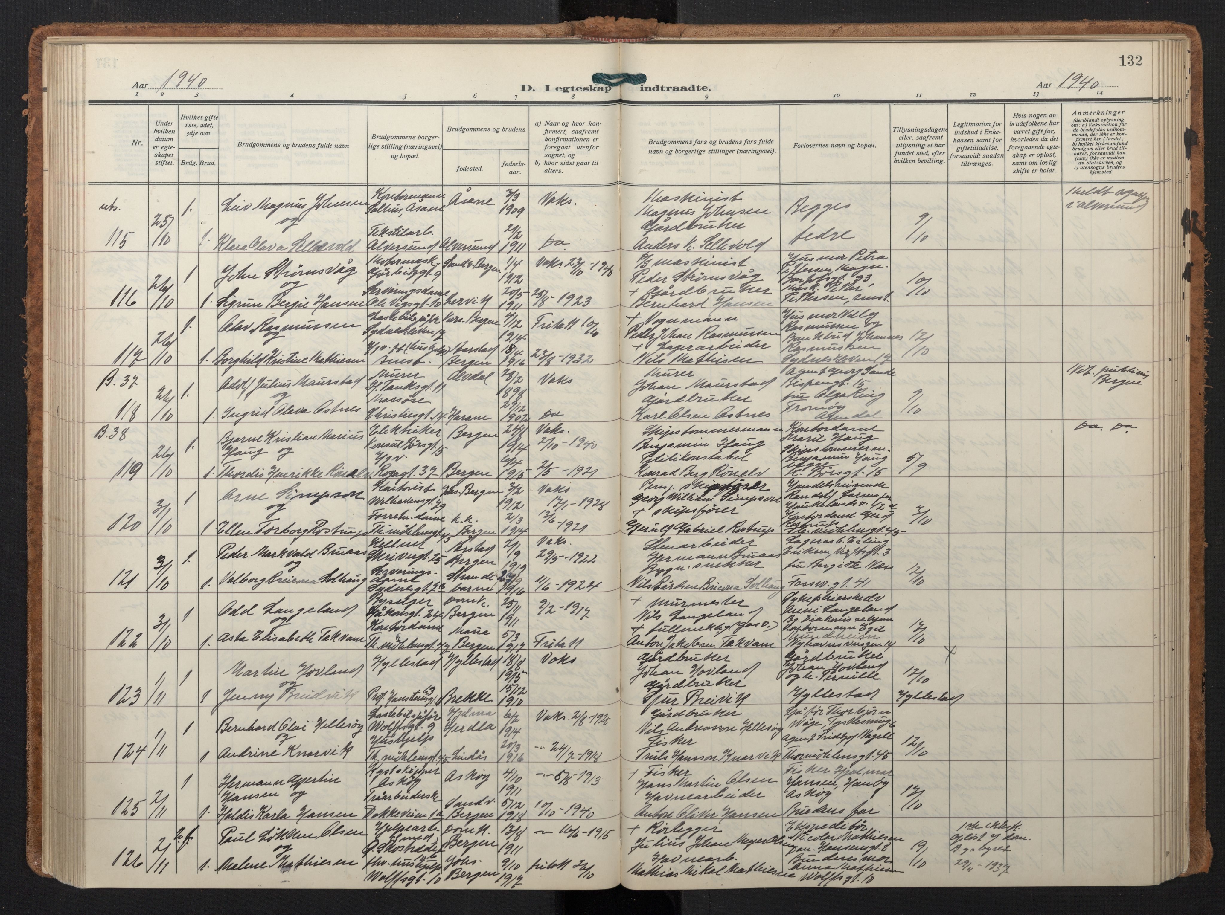 Johanneskirken sokneprestembete, AV/SAB-A-76001/H/Hab: Parish register (copy) no. C 3, 1929-1949, p. 131b-132a