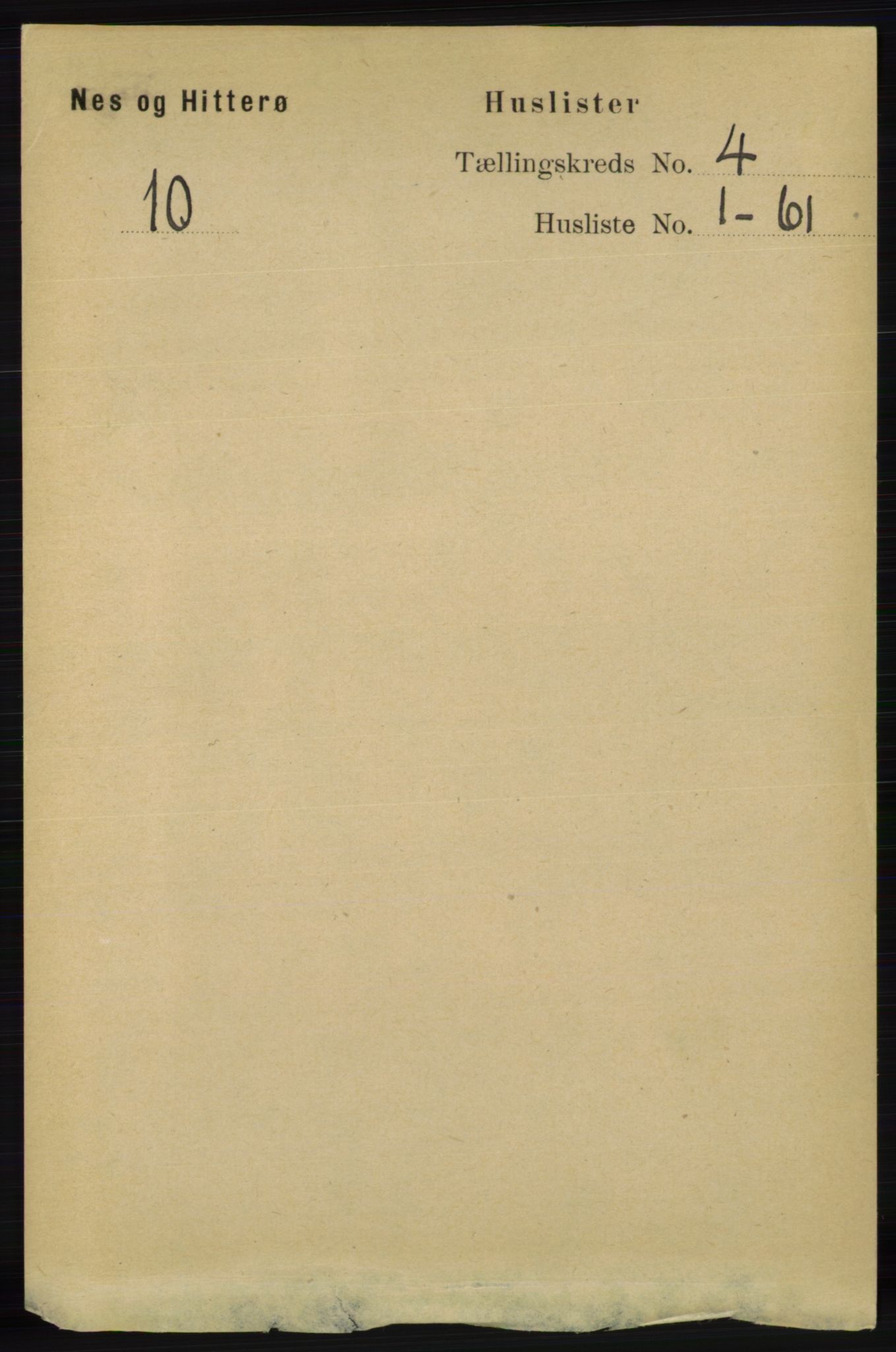 RA, 1891 census for 1043 Hidra og Nes, 1891, p. 1369