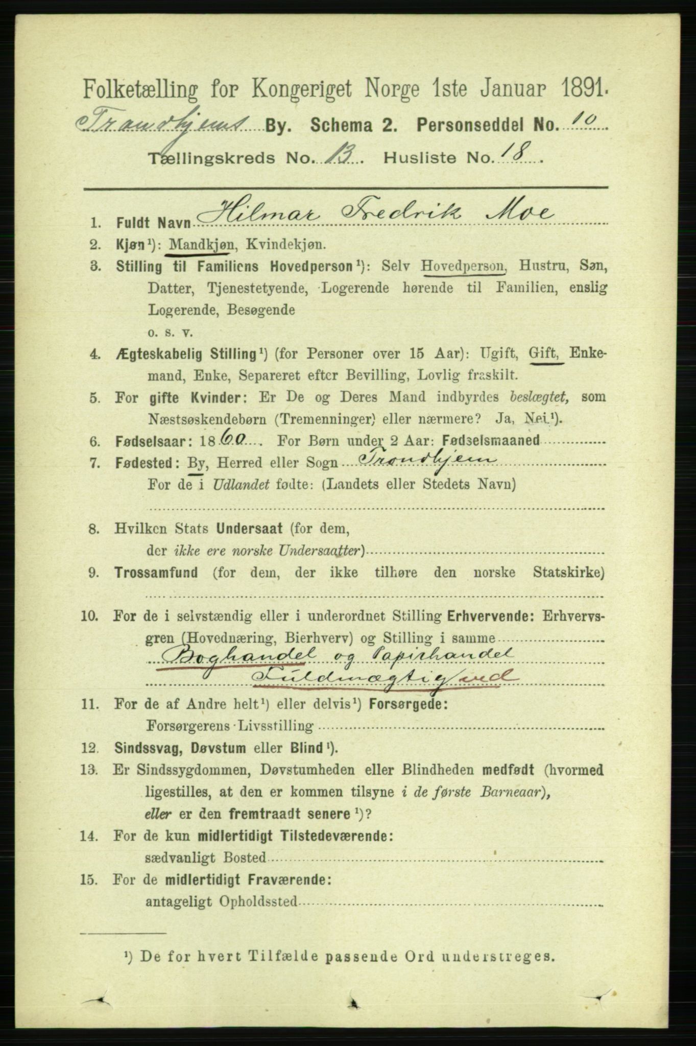 RA, 1891 census for 1601 Trondheim, 1891, p. 10424