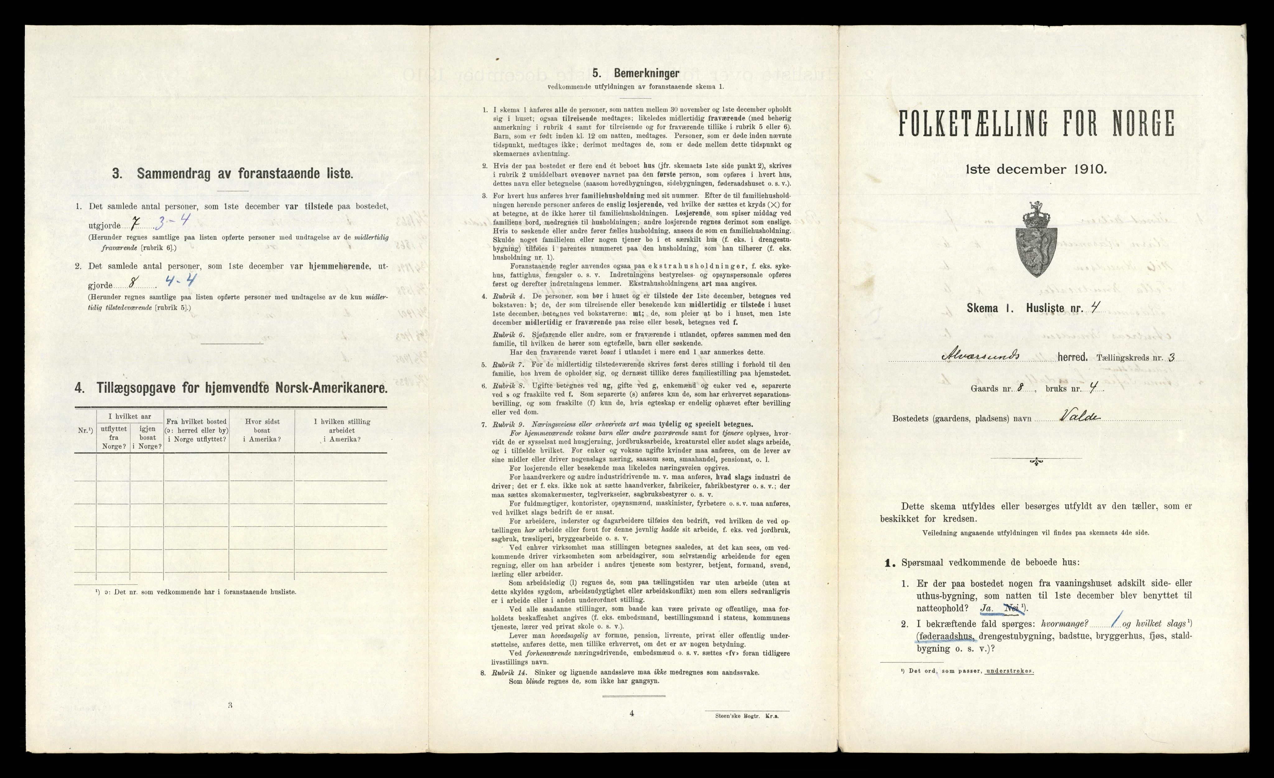 RA, 1910 census for Alversund, 1910, p. 182
