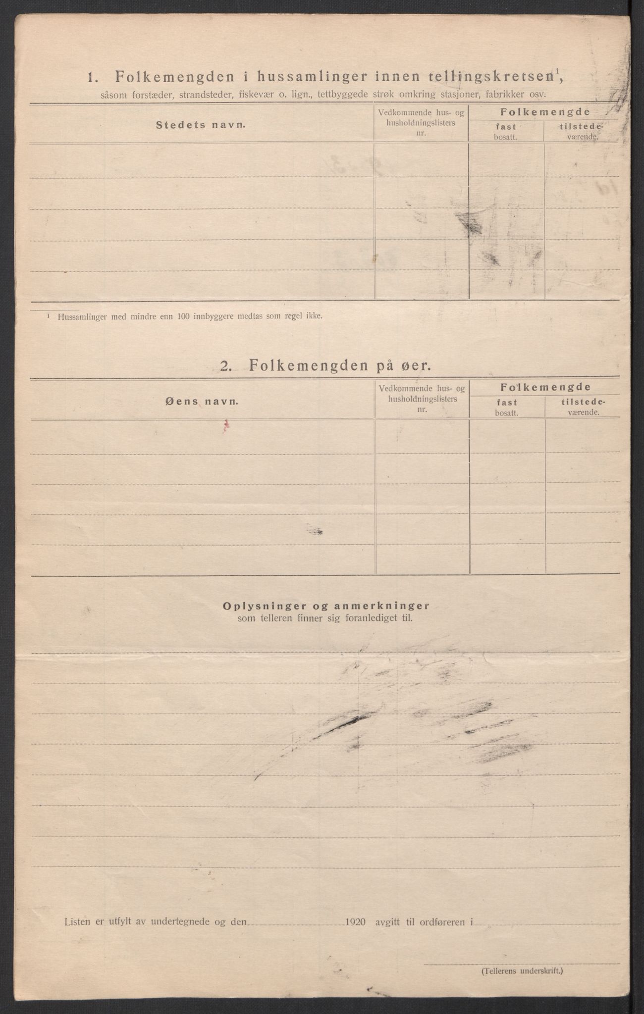 SAT, 1920 census for Sortland, 1920, p. 16