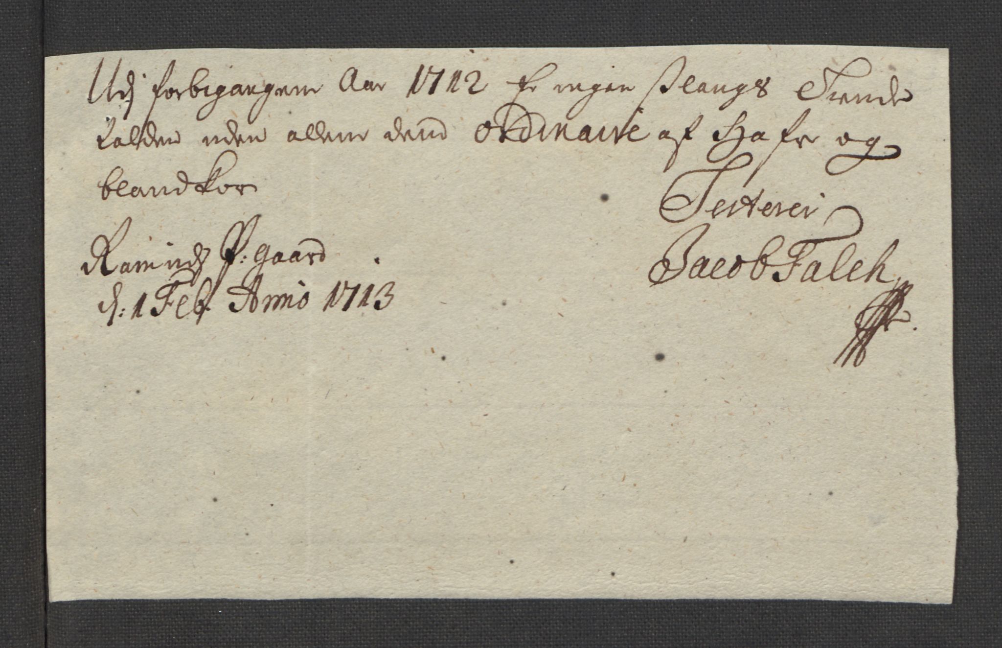 Rentekammeret inntil 1814, Reviderte regnskaper, Fogderegnskap, AV/RA-EA-4092/R32/L1877: Fogderegnskap Jarlsberg grevskap, 1712, p. 127