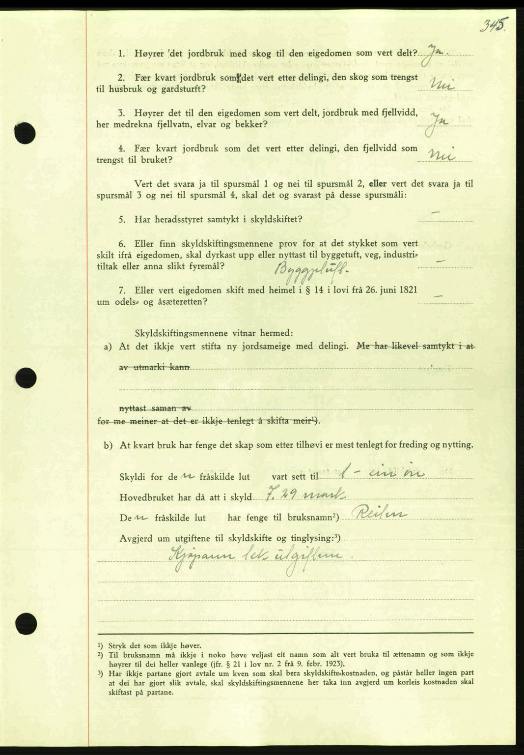 Nordmøre sorenskriveri, AV/SAT-A-4132/1/2/2Ca: Mortgage book no. A100a, 1945-1945, Diary no: : 1504/1945