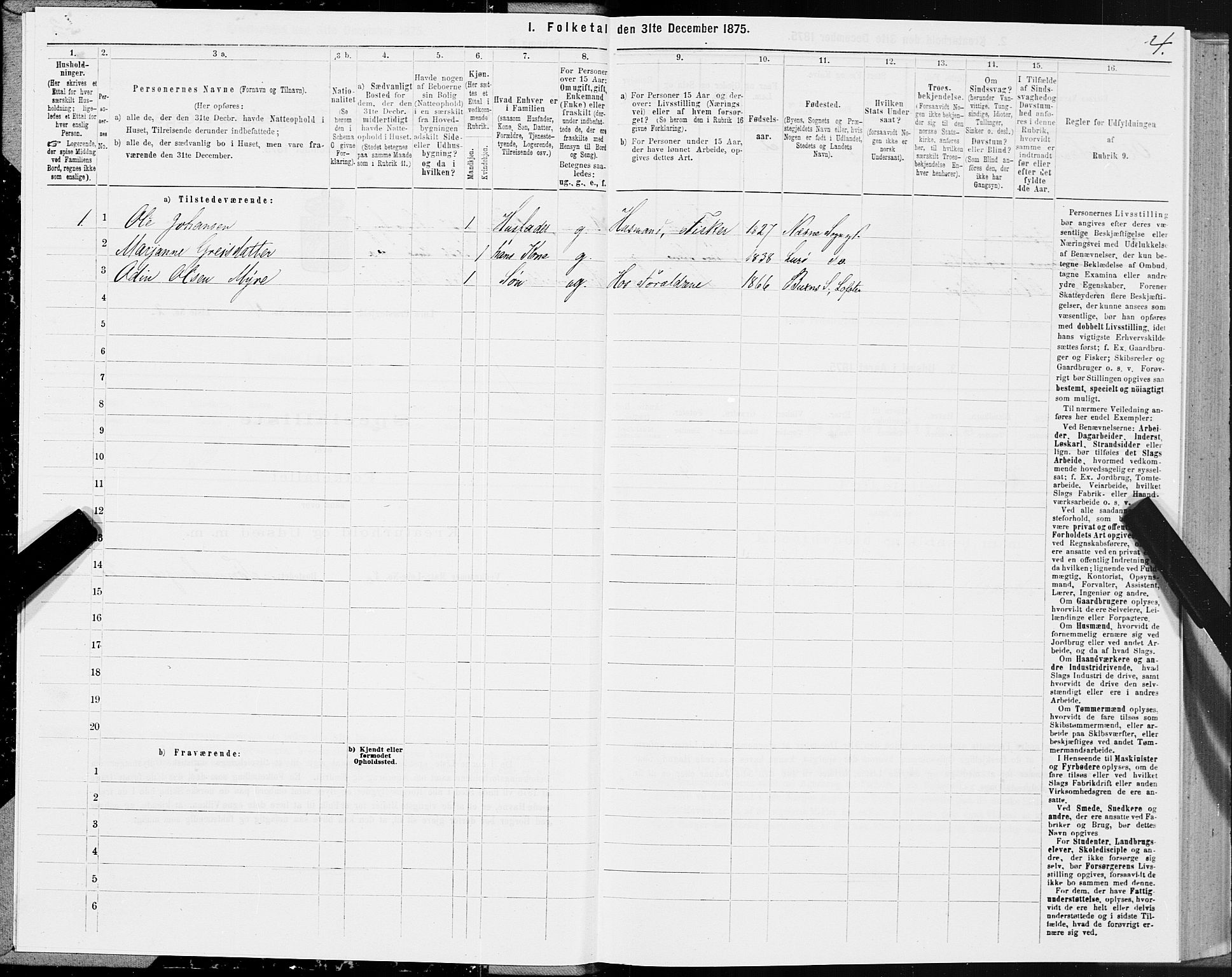 SAT, 1875 census for 1834P Lurøy, 1875, p. 3004