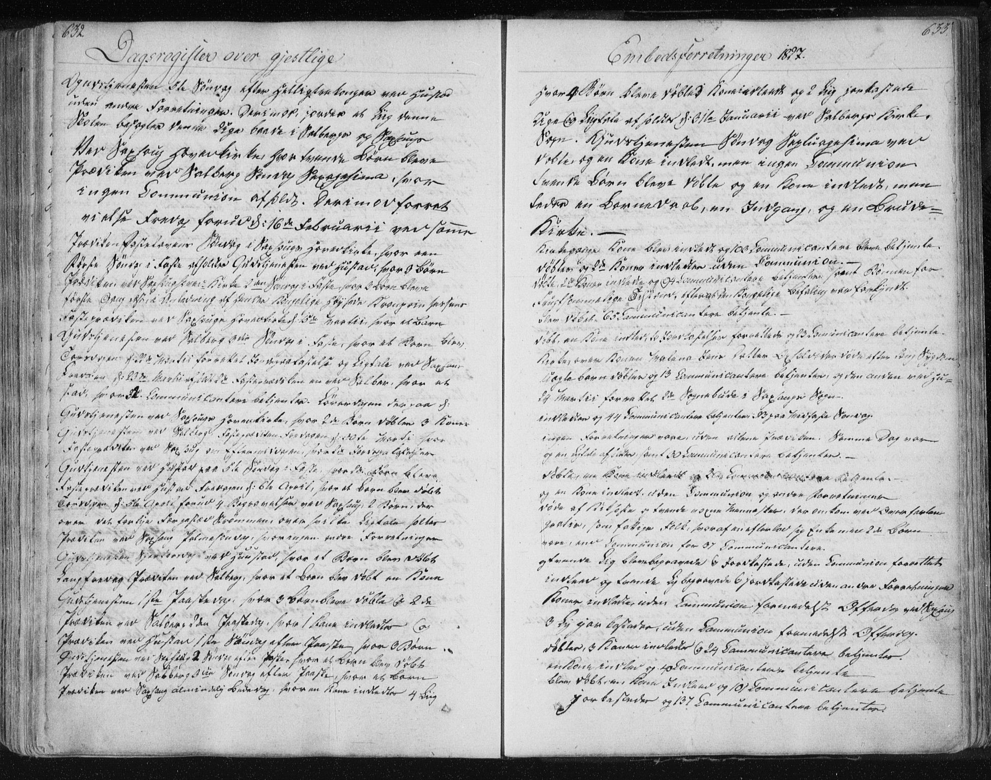Ministerialprotokoller, klokkerbøker og fødselsregistre - Nord-Trøndelag, SAT/A-1458/730/L0276: Parish register (official) no. 730A05, 1822-1830, p. 632-633