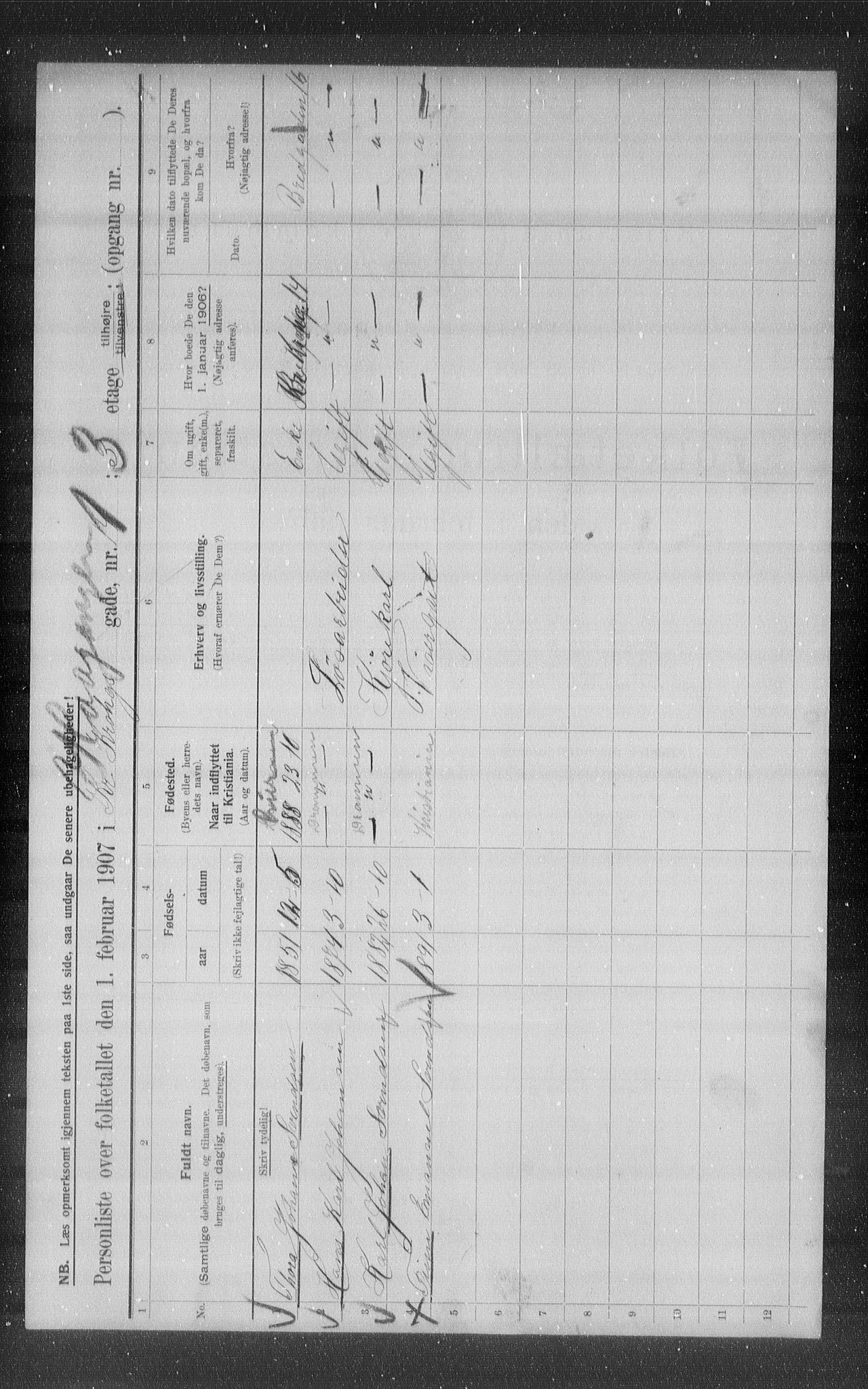 OBA, Municipal Census 1907 for Kristiania, 1907, p. 21940