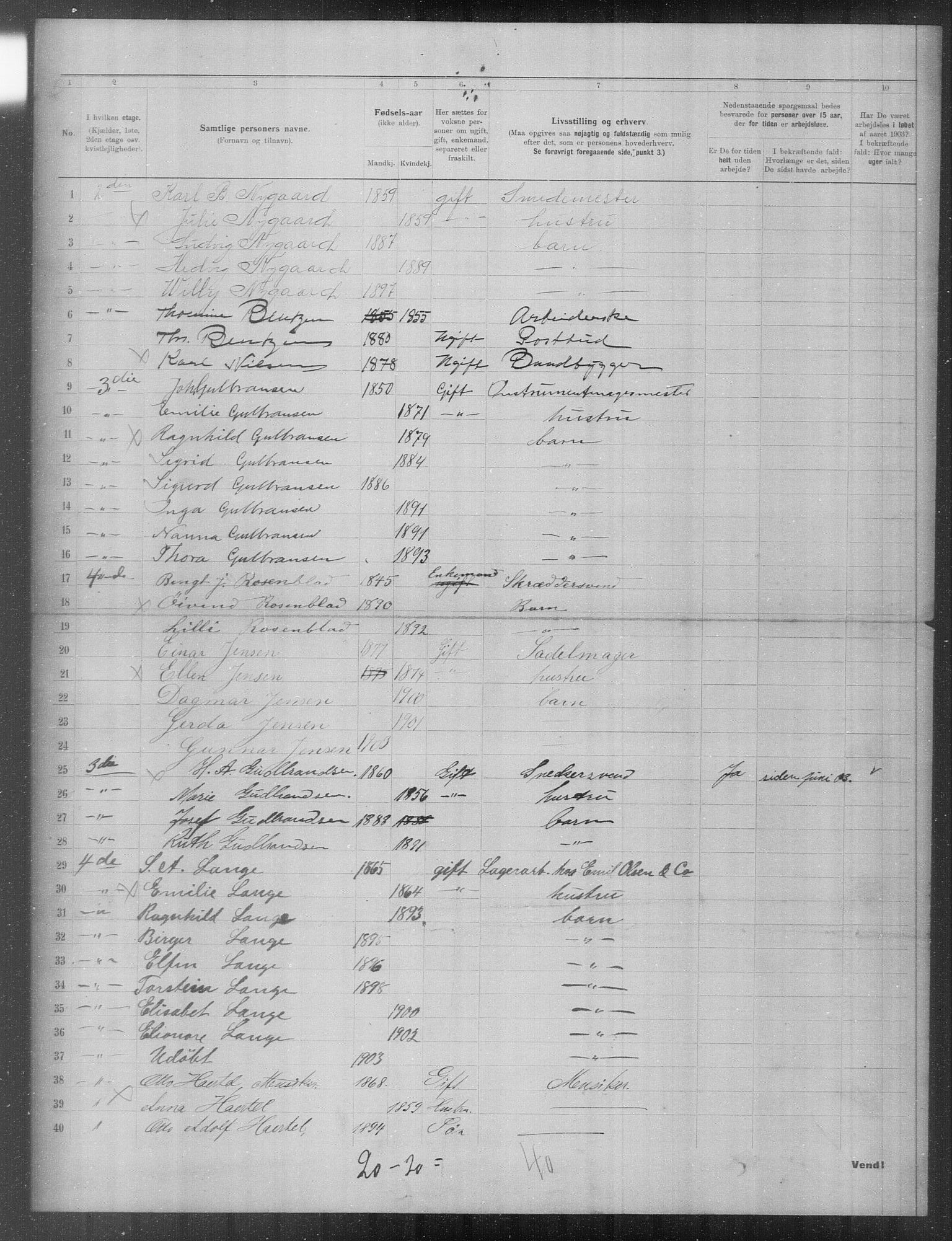 OBA, Municipal Census 1903 for Kristiania, 1903, p. 20632