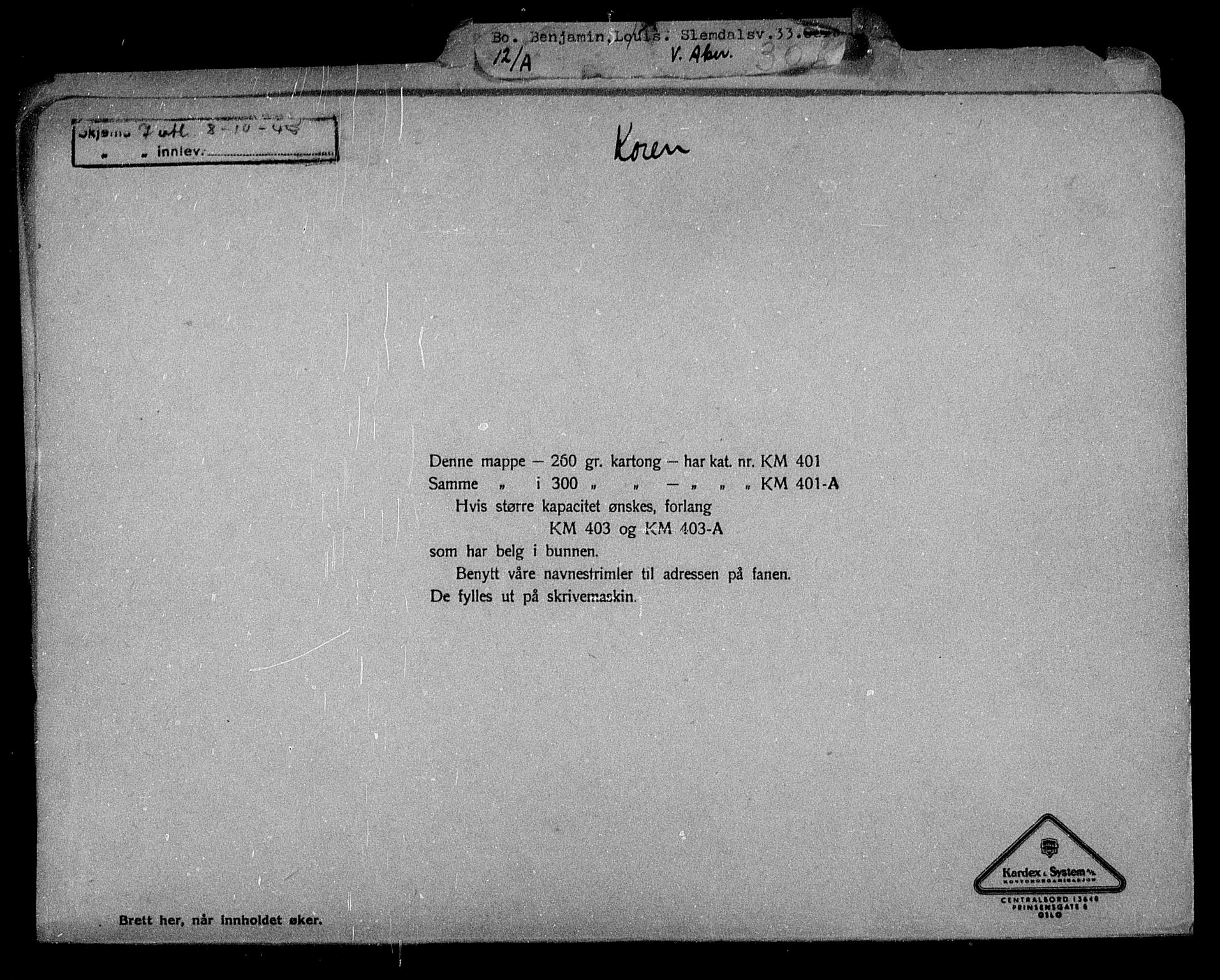 Justisdepartementet, Tilbakeføringskontoret for inndratte formuer, AV/RA-S-1564/H/Hc/Hcc/L0920: --, 1945-1947, p. 2