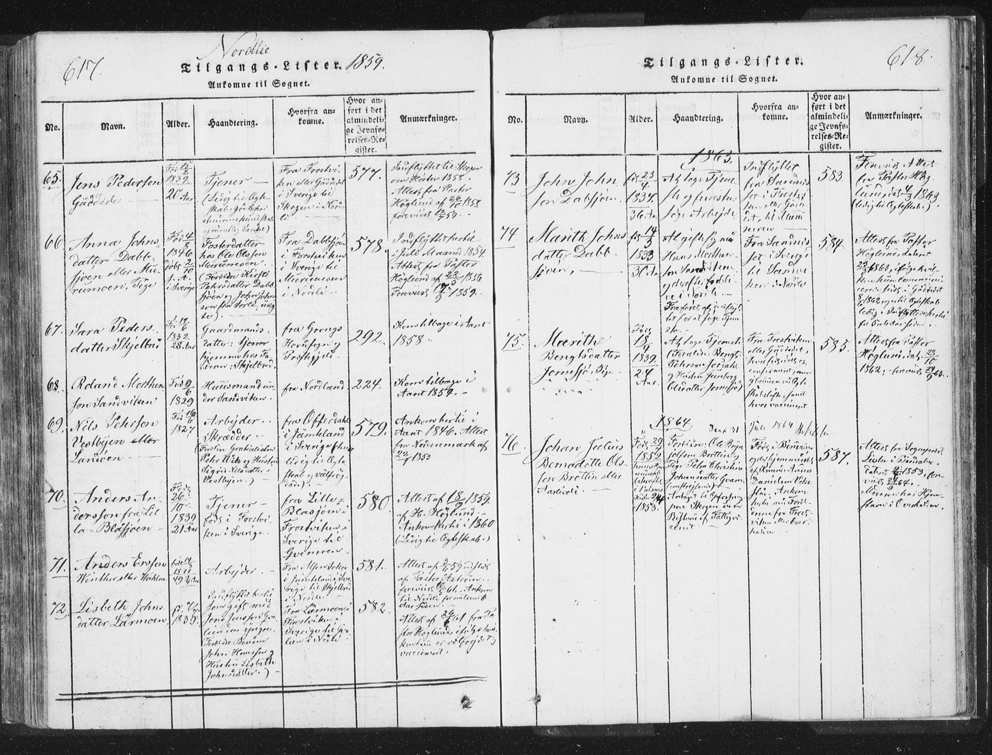 Ministerialprotokoller, klokkerbøker og fødselsregistre - Nord-Trøndelag, AV/SAT-A-1458/755/L0491: Parish register (official) no. 755A01 /1, 1817-1864, p. 617-618