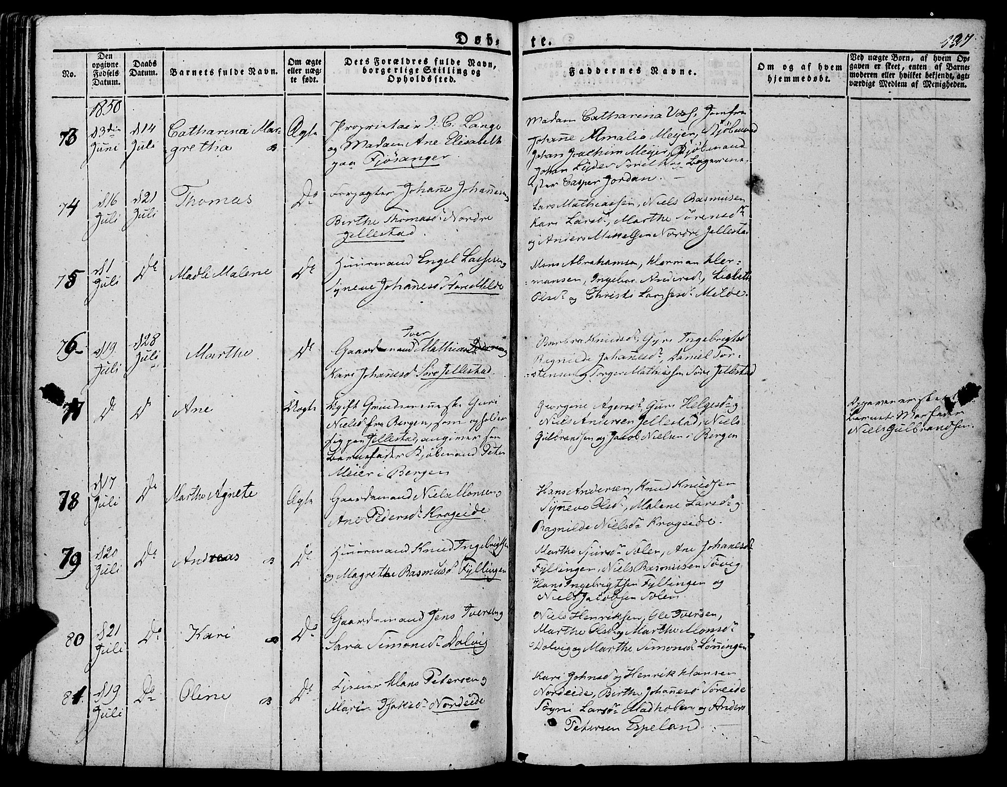 Fana Sokneprestembete, AV/SAB-A-75101/H/Haa/Haaa/L0008: Parish register (official) no. A 8, 1829-1851, p. 127