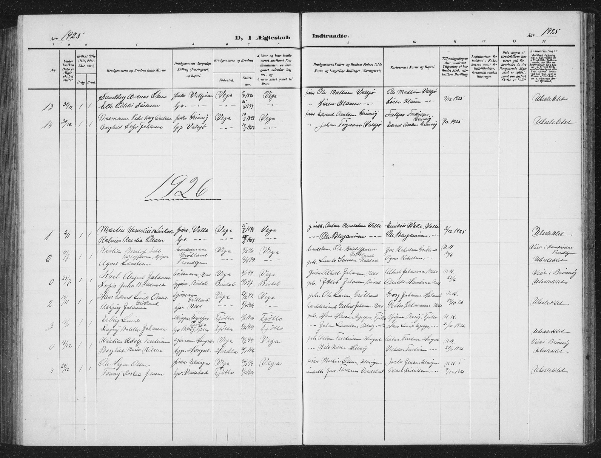 Ministerialprotokoller, klokkerbøker og fødselsregistre - Nordland, AV/SAT-A-1459/816/L0254: Parish register (copy) no. 816C04, 1905-1934