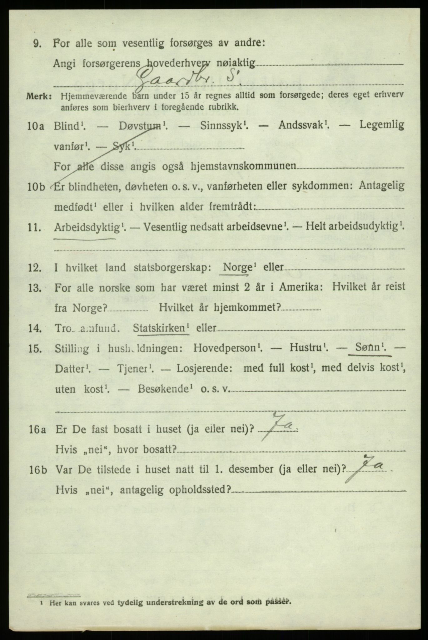 SAB, 1920 census for Os, 1920, p. 8763