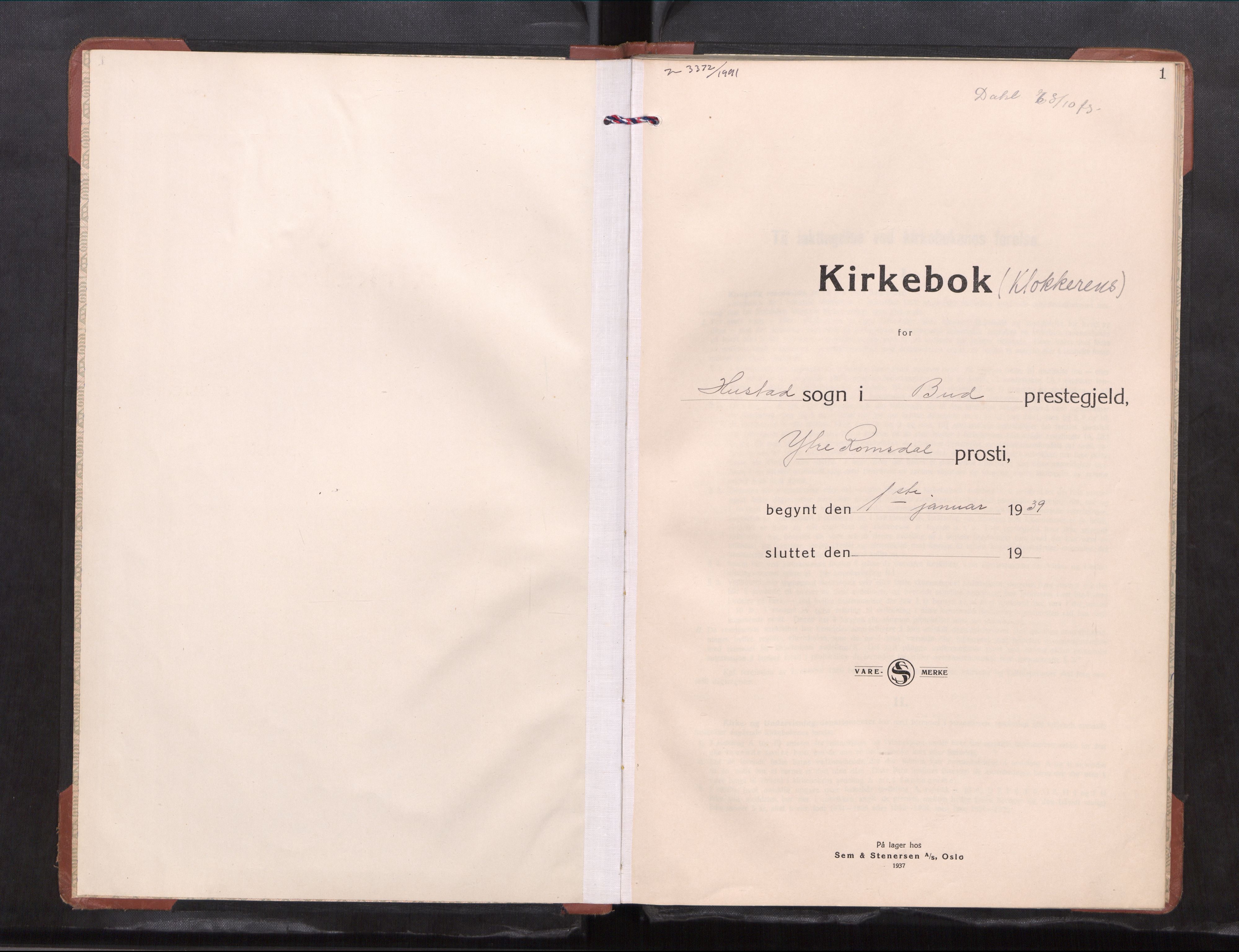 Ministerialprotokoller, klokkerbøker og fødselsregistre - Møre og Romsdal, SAT/A-1454/567/L0788: Parish register (copy) no. 567---, 1939-1954, p. 1