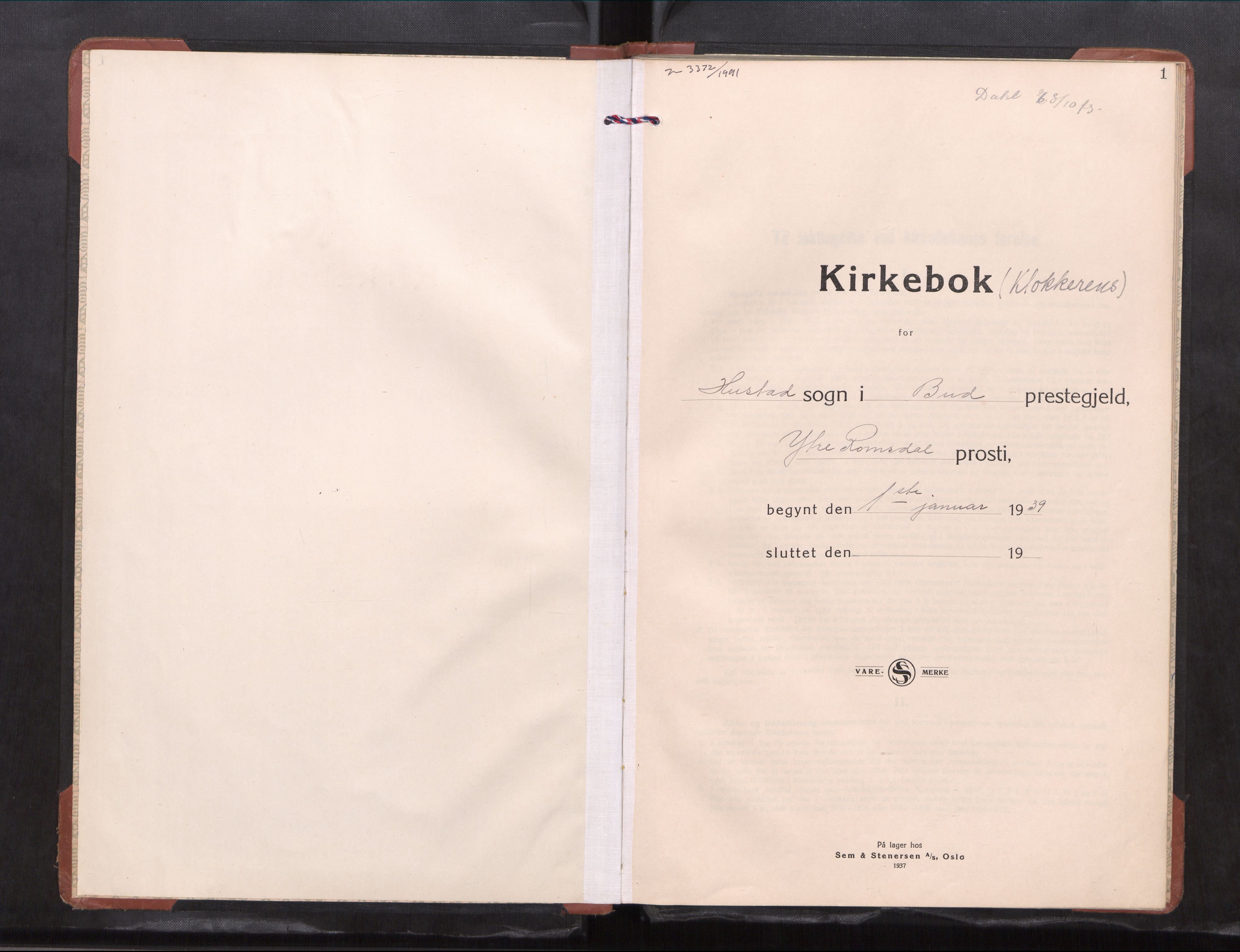 Ministerialprotokoller, klokkerbøker og fødselsregistre - Møre og Romsdal, AV/SAT-A-1454/567/L0788: Parish register (copy) no. 567---, 1939-1954, p. 1