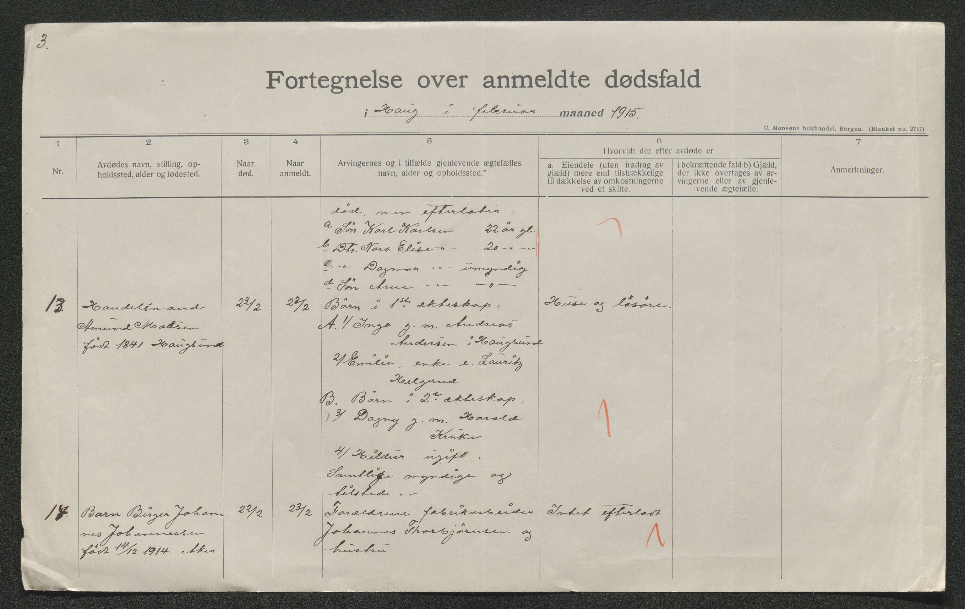 Eiker, Modum og Sigdal sorenskriveri, AV/SAKO-A-123/H/Ha/Hab/L0037: Dødsfallsmeldinger, 1914-1915, p. 955