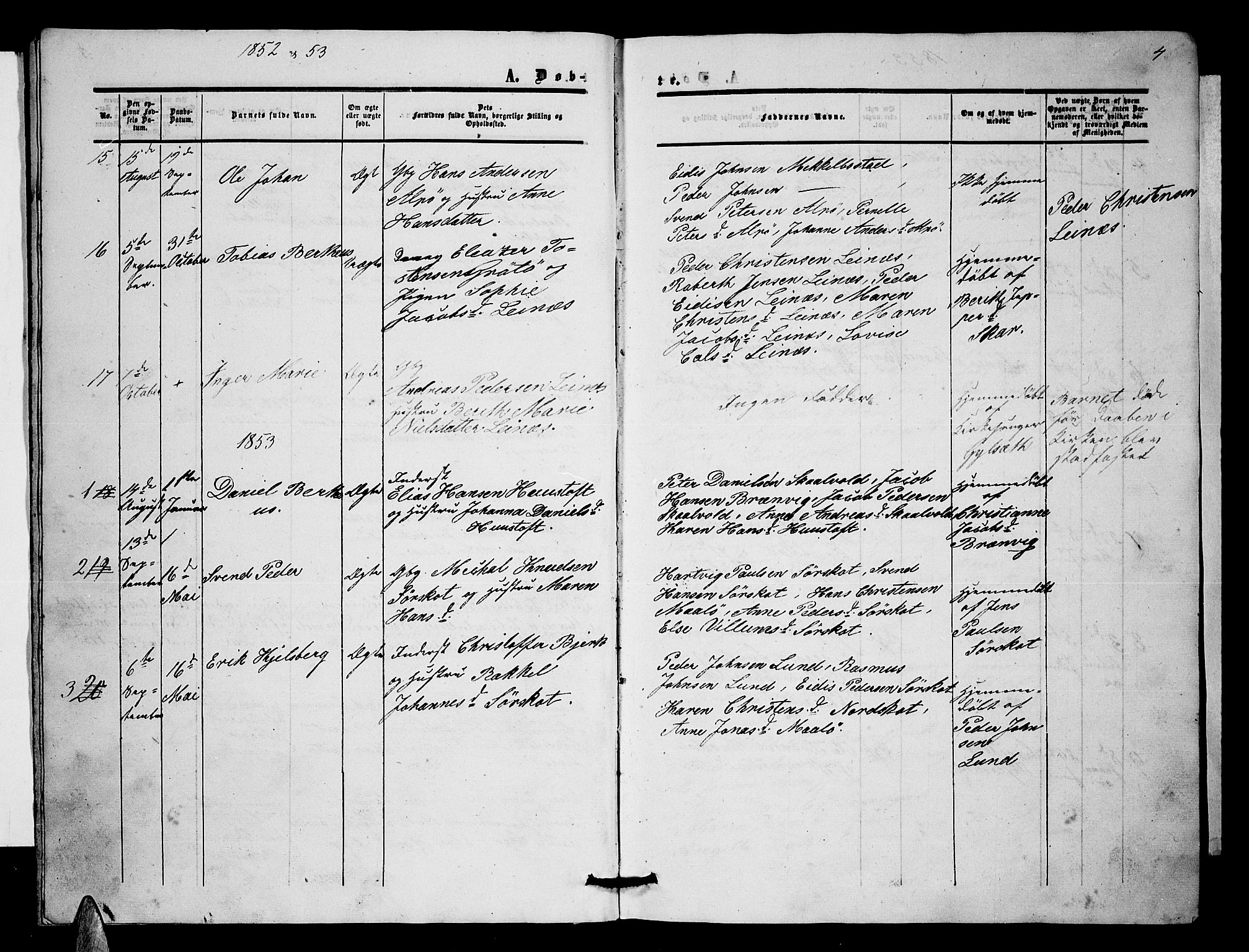 Ministerialprotokoller, klokkerbøker og fødselsregistre - Nordland, SAT/A-1459/857/L0827: Parish register (copy) no. 857C02, 1852-1879, p. 4