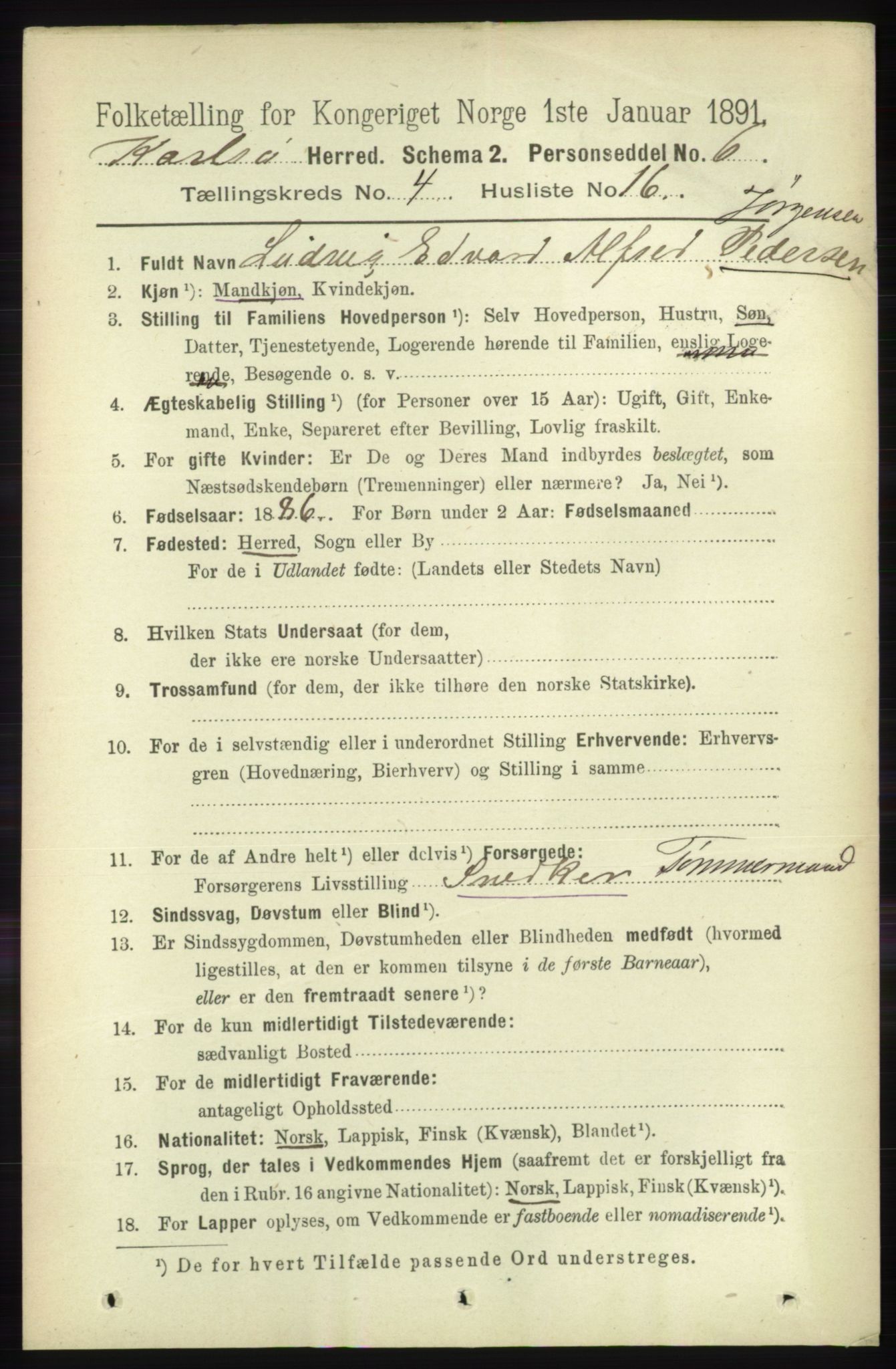 RA, 1891 census for 1936 Karlsøy, 1891, p. 959