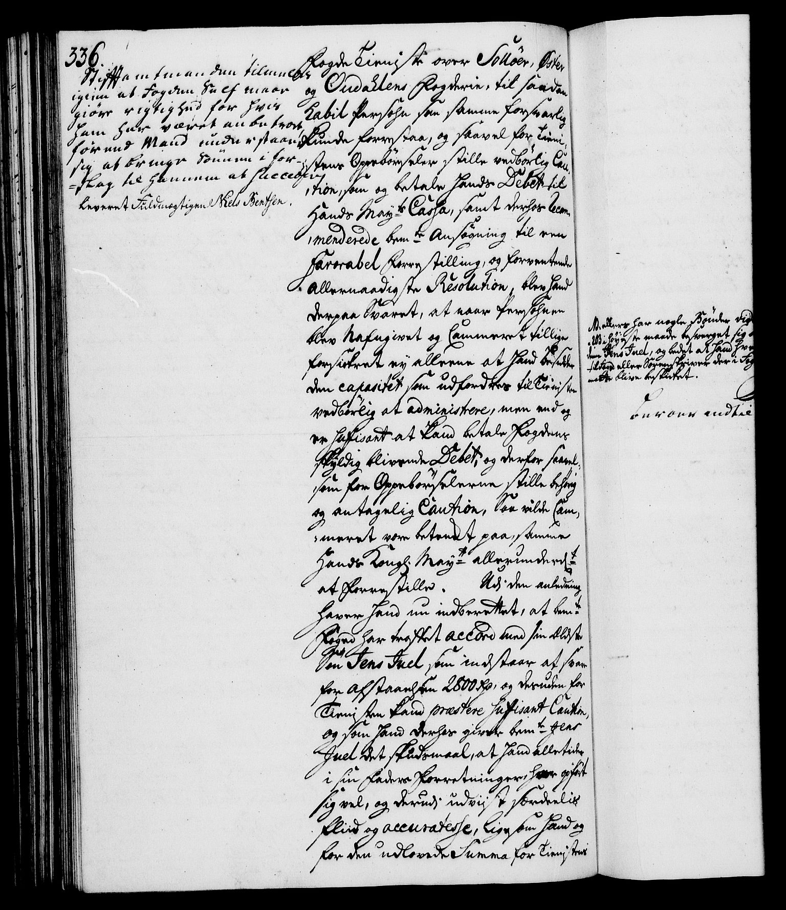 Rentekammeret, Kammerkanselliet, RA/EA-3111/G/Gh/Gha/L0024: Norsk ekstraktmemorialprotokoll (merket RK 53.69), 1742-1743, p. 336