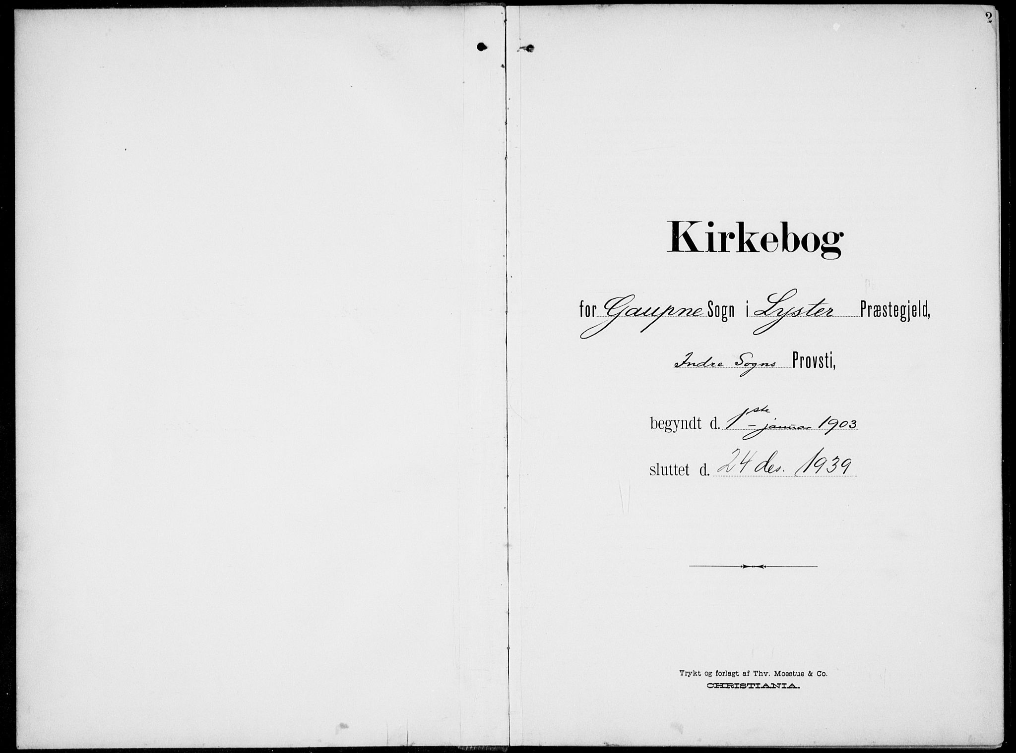 Jostedal sokneprestembete, AV/SAB-A-80601/H/Hab/Habc/L0001: Parish register (copy) no. C 1, 1903-1939