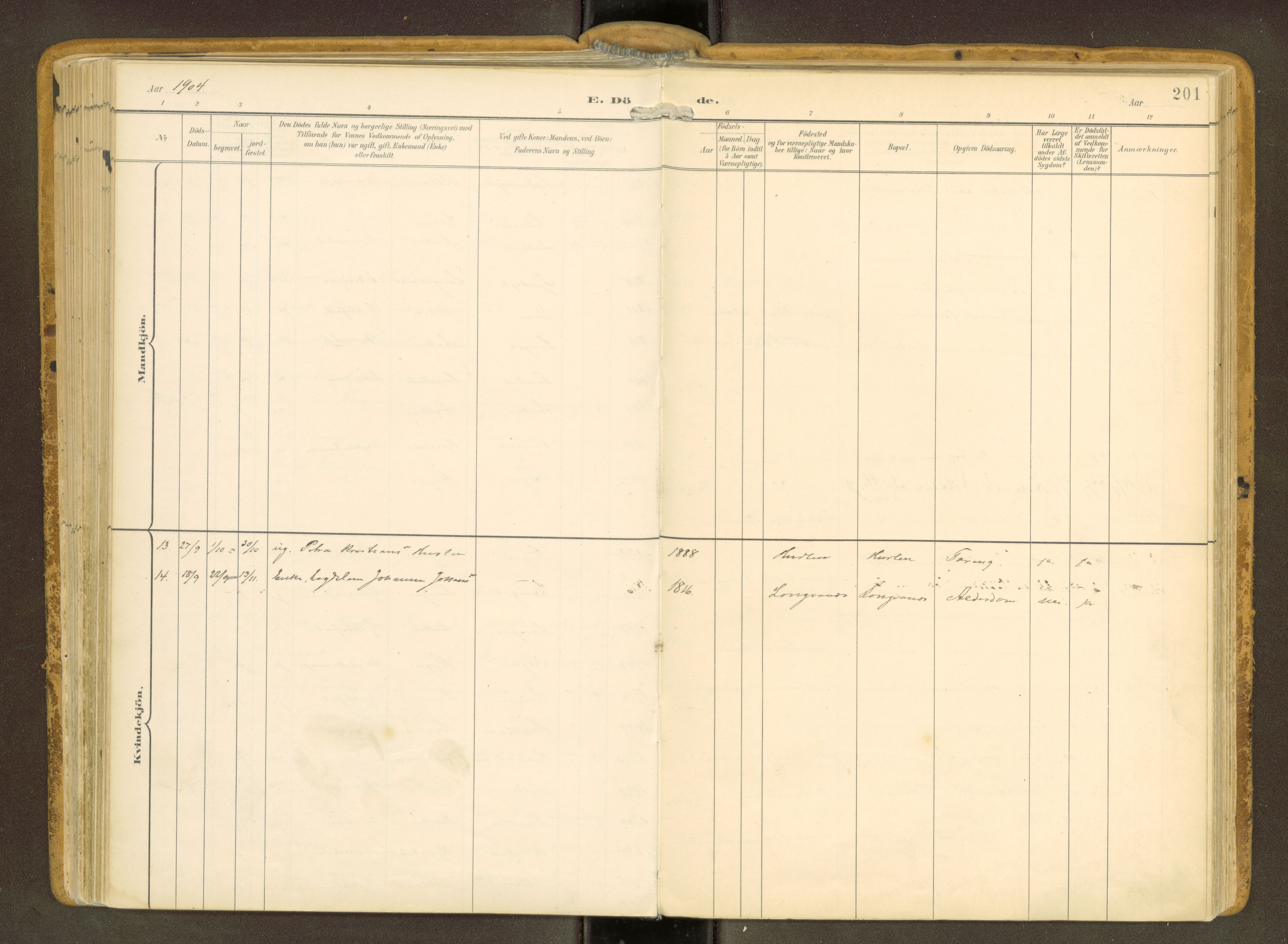 Ministerialprotokoller, klokkerbøker og fødselsregistre - Møre og Romsdal, SAT/A-1454/536/L0517: Parish register (official) no. 536A--, 1897-1917, p. 201