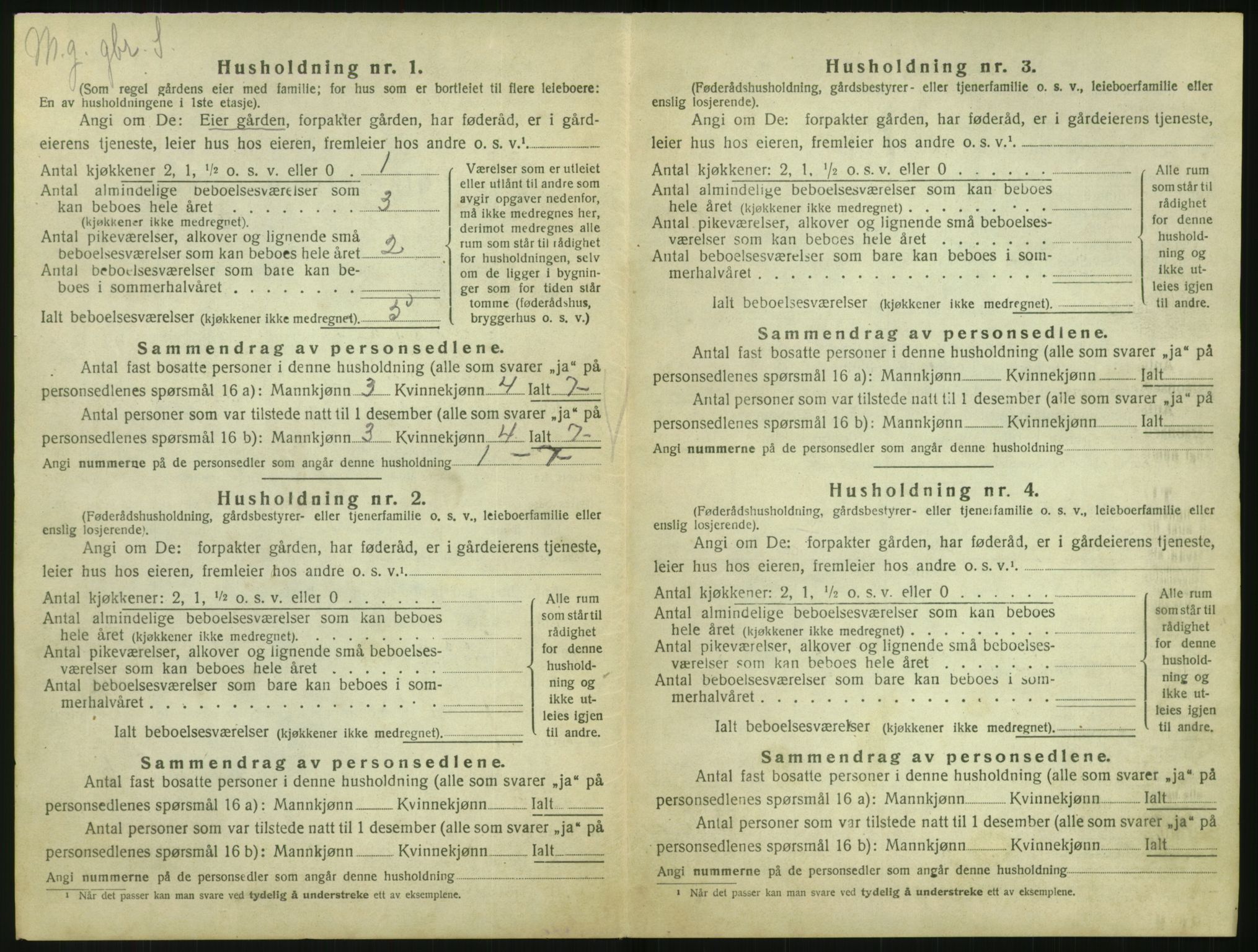 SAK, 1920 census for Vegårshei, 1920, p. 369