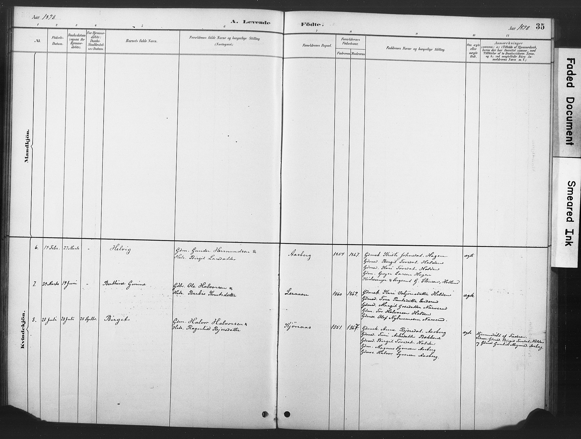 Nore kirkebøker, SAKO/A-238/F/Fd/L0001: Parish register (official) no. IV 1, 1878-1918, p. 35