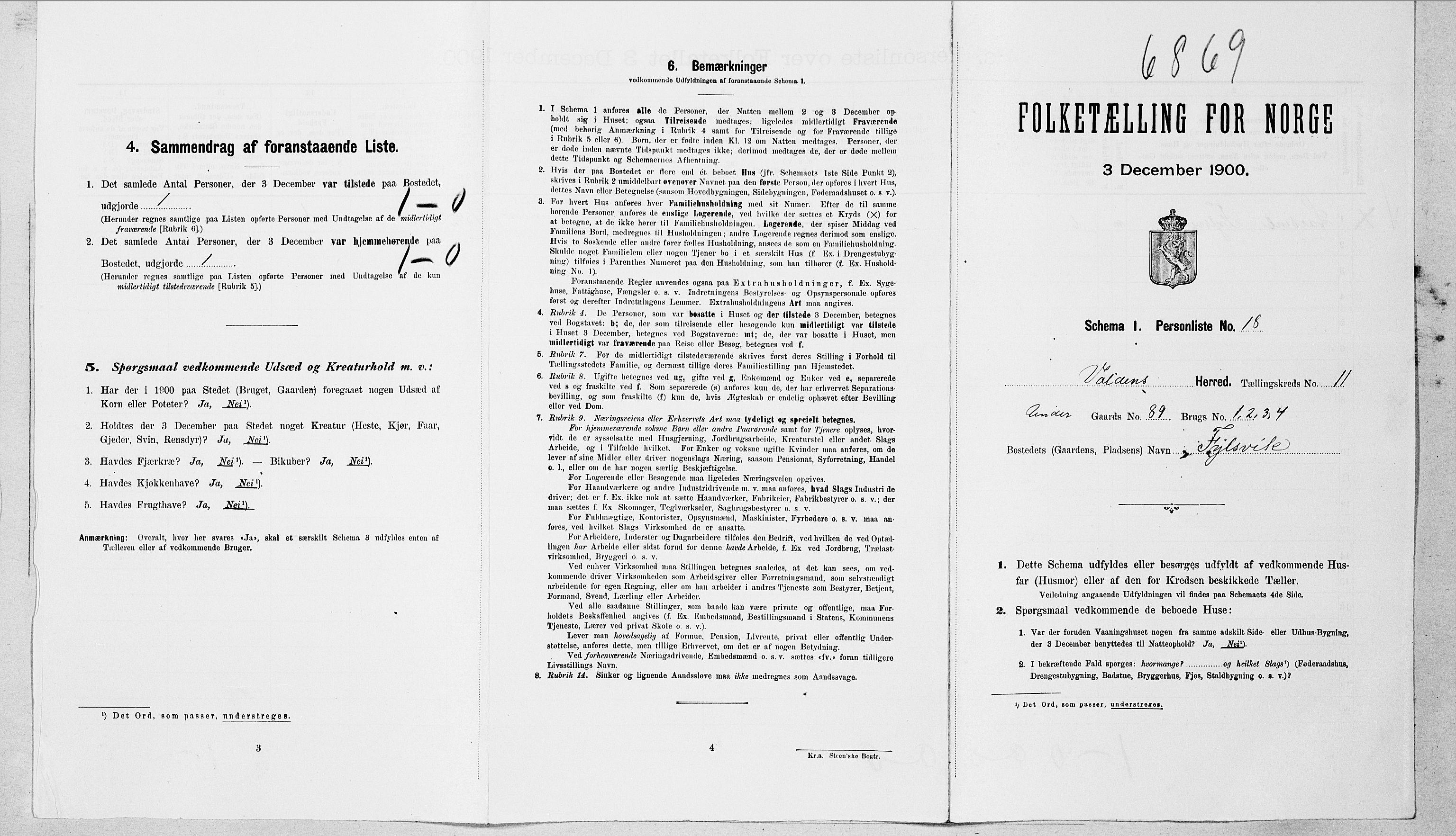 SAT, 1900 census for Volda, 1900, p. 953