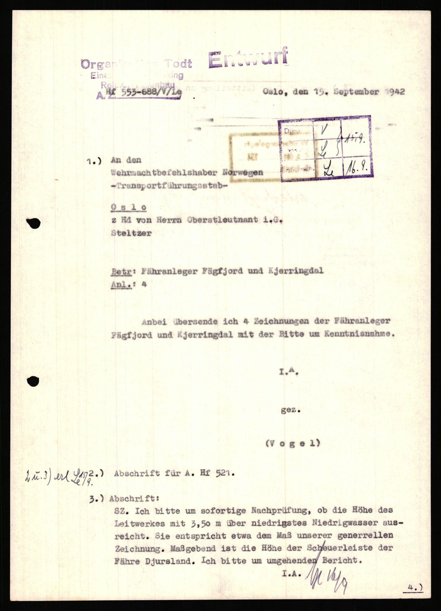 Tyske arkiver, Organisation Todt (OT), Einsatzgruppe Wiking, AV/RA-RAFA-2188/1/E/E2/E2d/L0023: Fähren und Anlegen, 1942-1944, p. 179