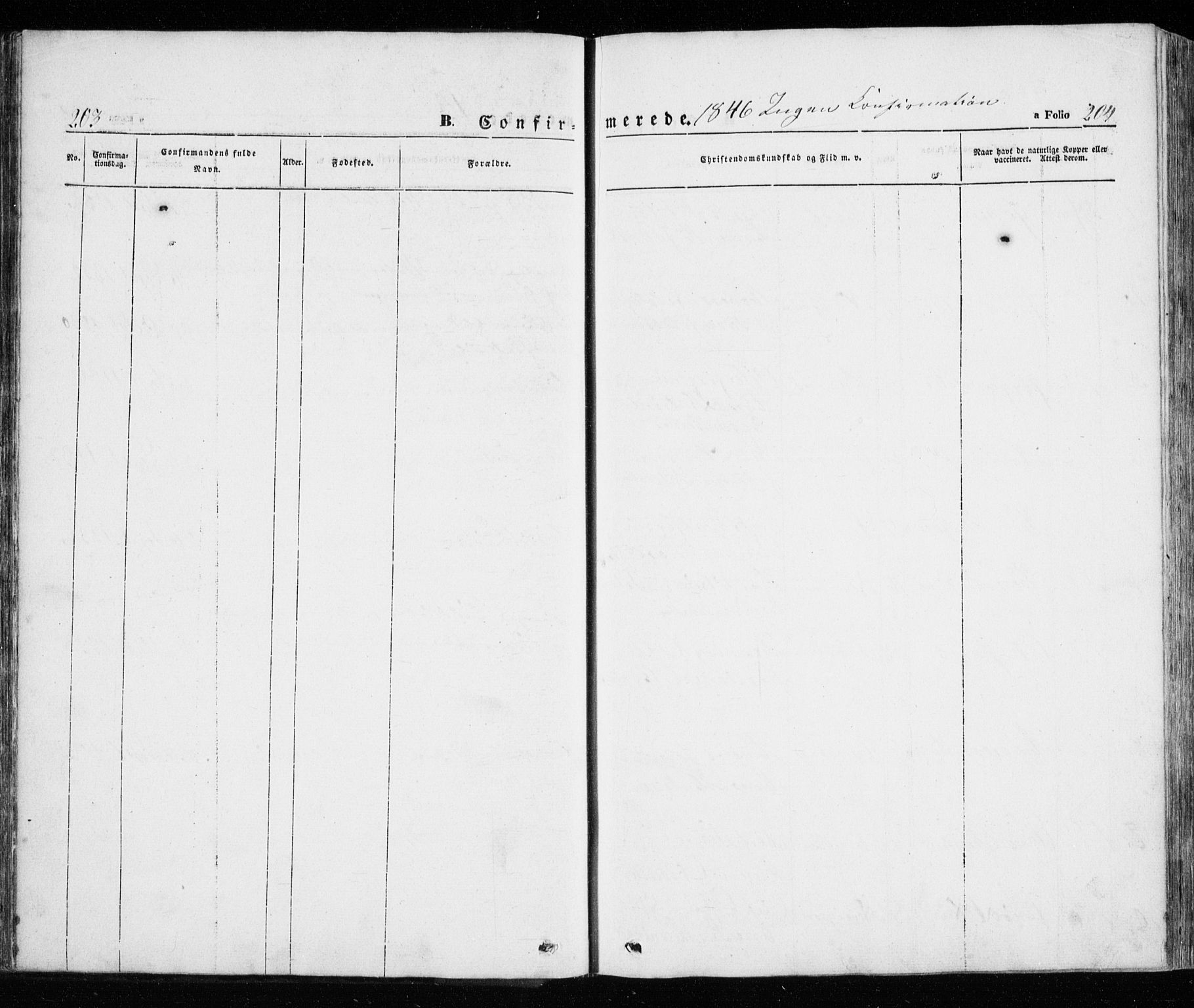 Trondenes sokneprestkontor, AV/SATØ-S-1319/H/Ha/L0010kirke: Parish register (official) no. 10, 1840-1865, p. 203-204