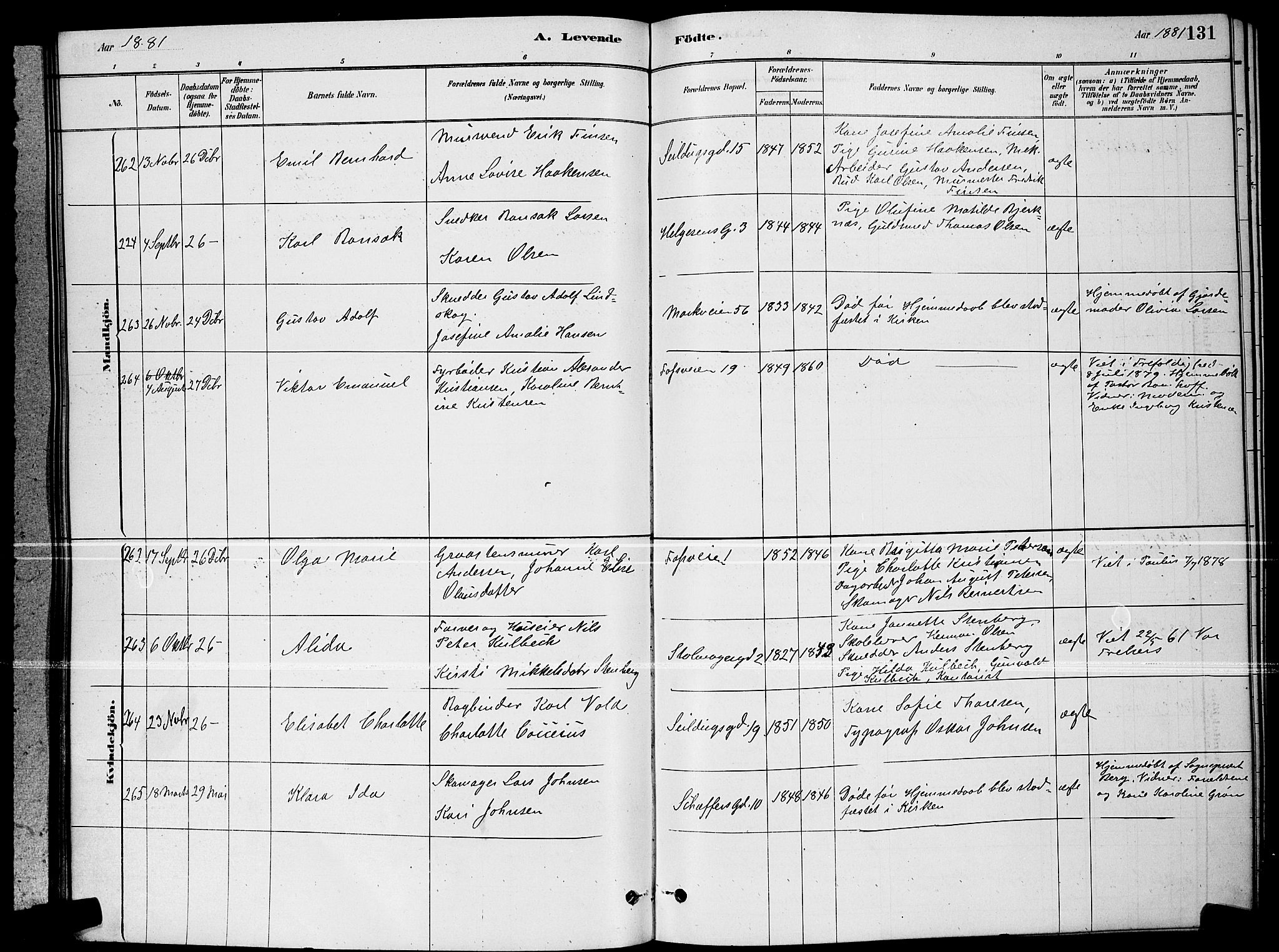 Paulus prestekontor Kirkebøker, AV/SAO-A-10871/G/Ga/L0002: Parish register (copy) no. 2, 1879-1887, p. 131