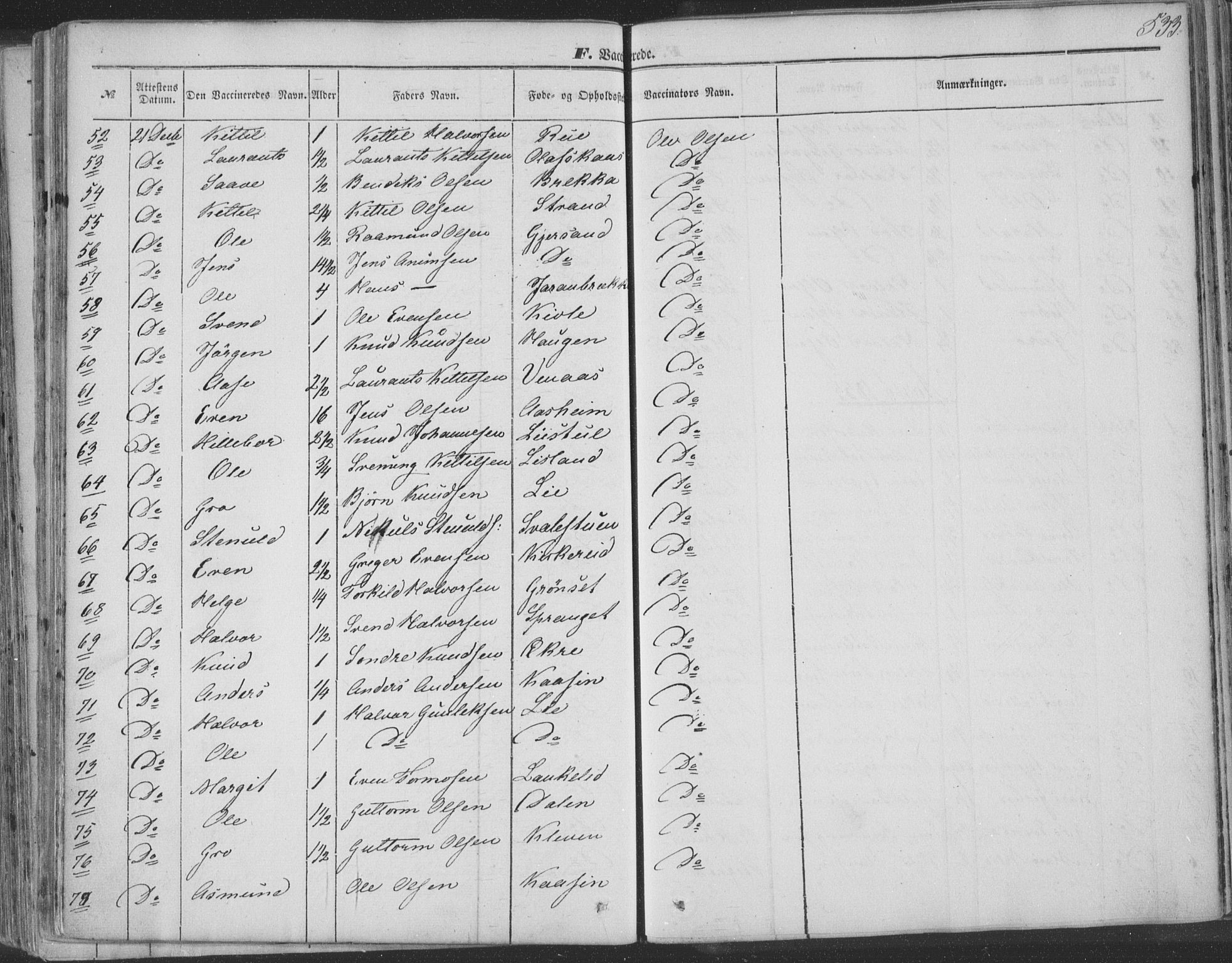 Seljord kirkebøker, AV/SAKO-A-20/F/Fa/L012b: Parish register (official) no. I 12B, 1850-1865, p. 533