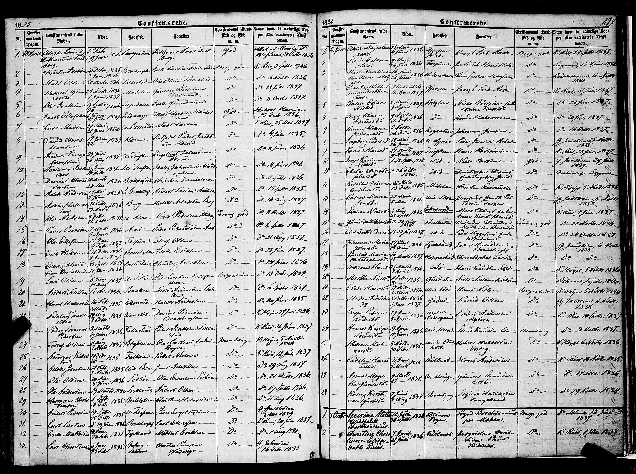 Gjerpen kirkebøker, SAKO/A-265/F/Fa/L0007a: Parish register (official) no. I 7A, 1834-1857, p. 197