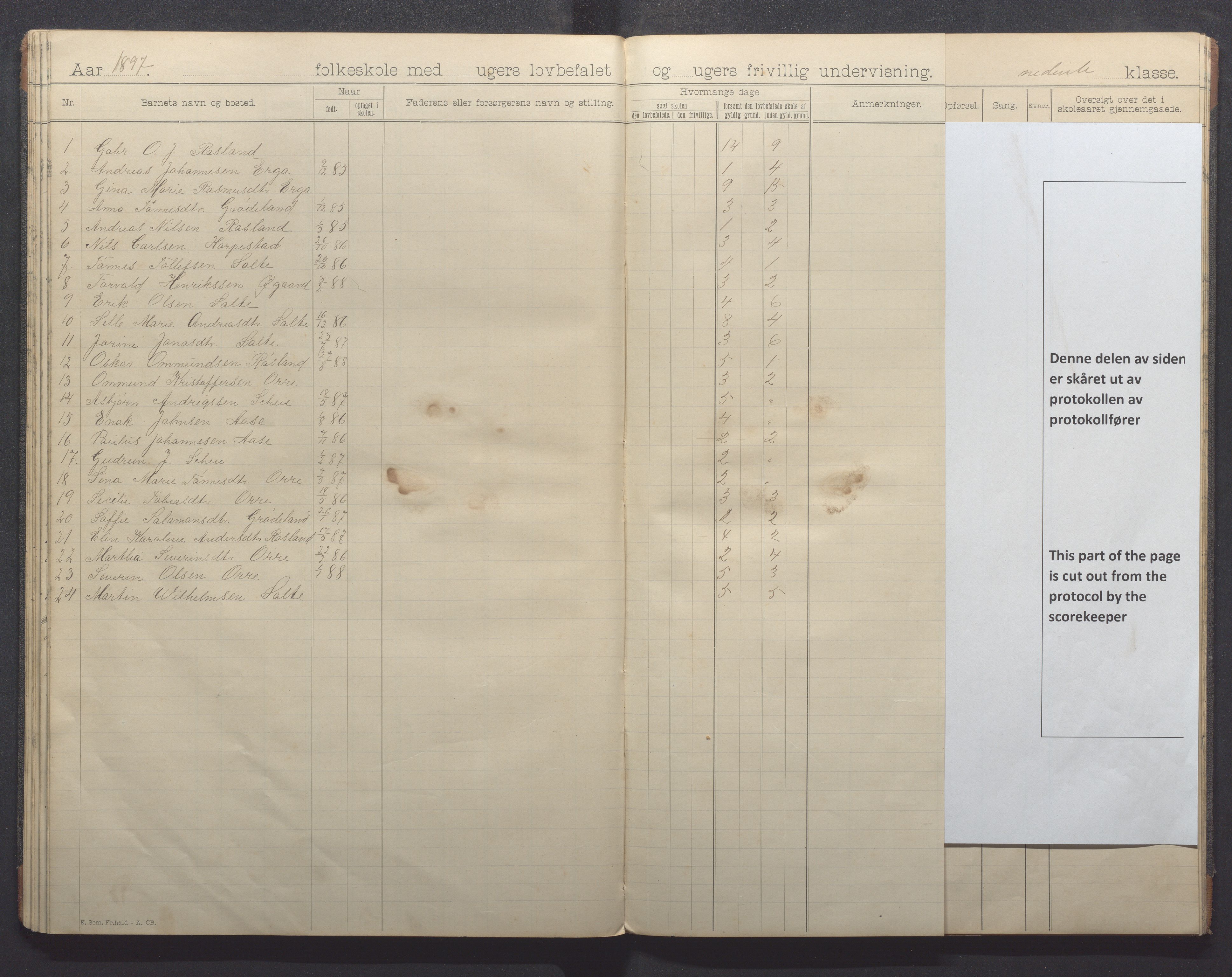 Klepp kommune - Pollestad skule, IKAR/K-100295/H/L0001: Skoleprotokoll, 1892-1898, p. 37