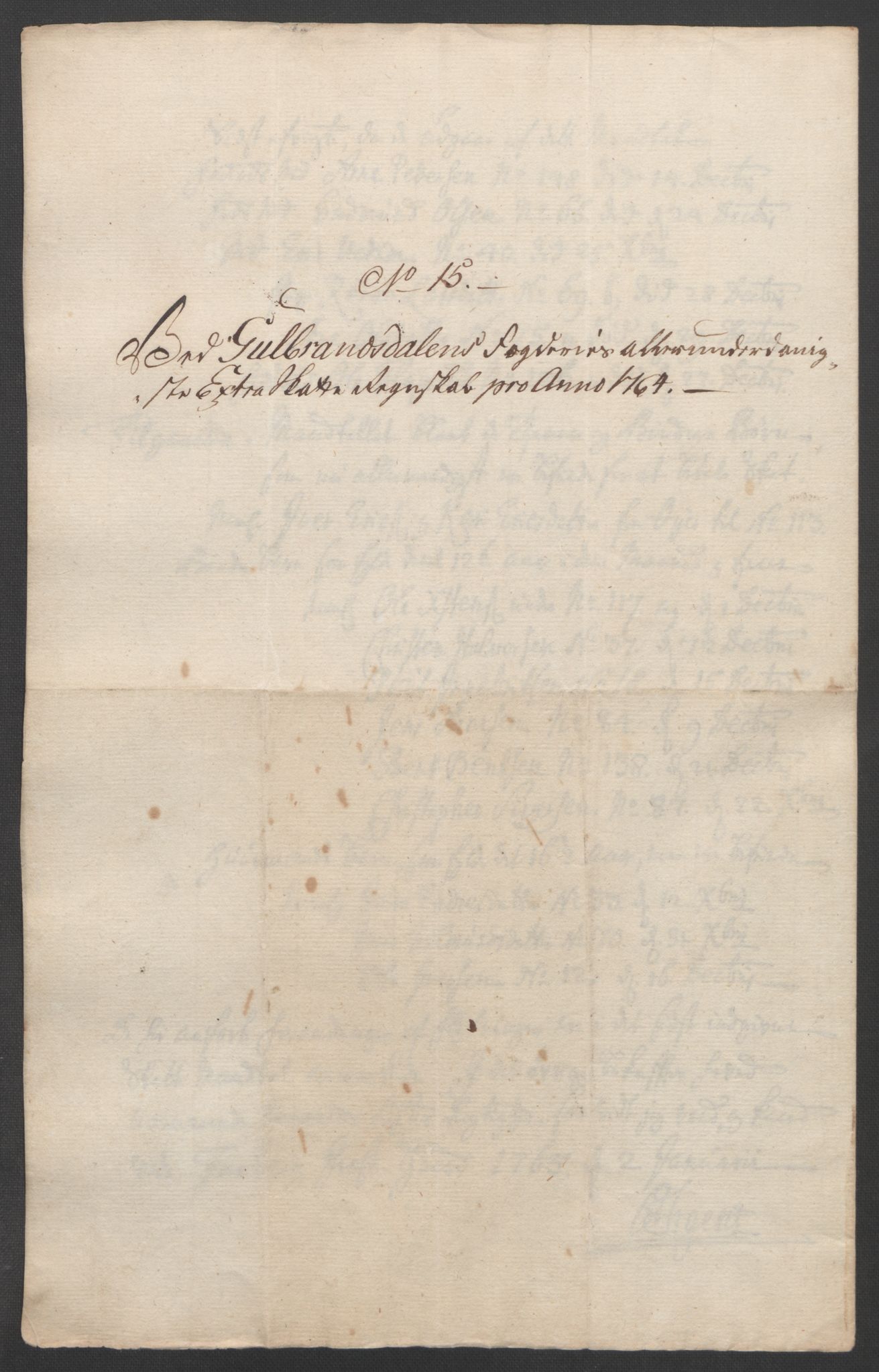 Rentekammeret inntil 1814, Reviderte regnskaper, Fogderegnskap, RA/EA-4092/R17/L1266: Ekstraskatten Gudbrandsdal, 1762-1766, p. 351