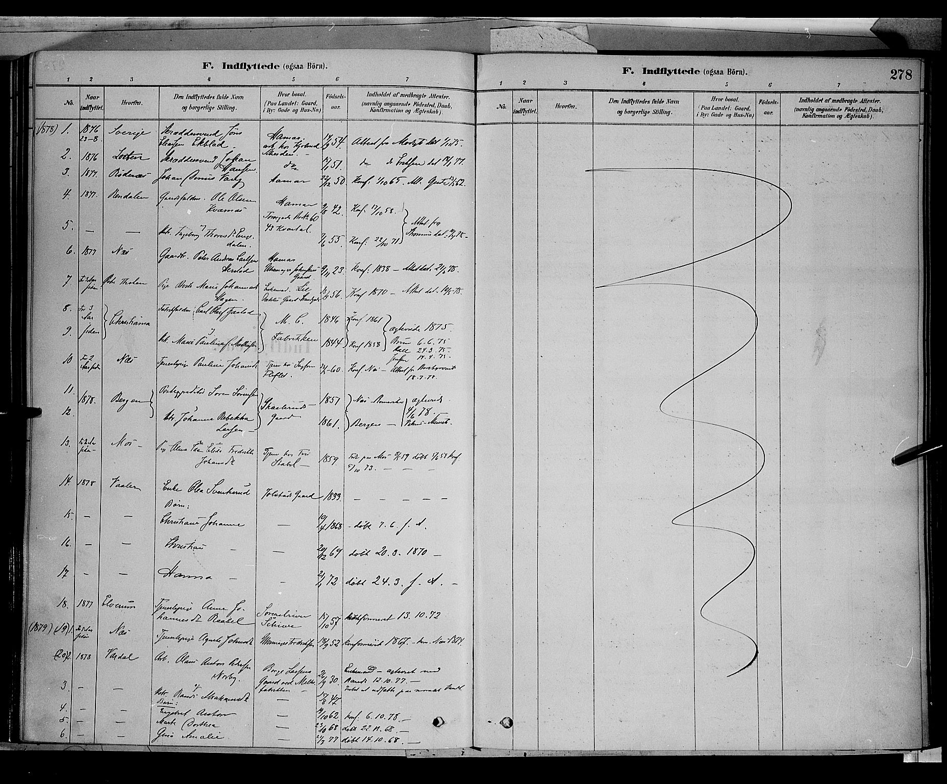 Vang prestekontor, Hedmark, SAH/PREST-008/H/Ha/Haa/L0016: Parish register (official) no. 16, 1878-1889, p. 278