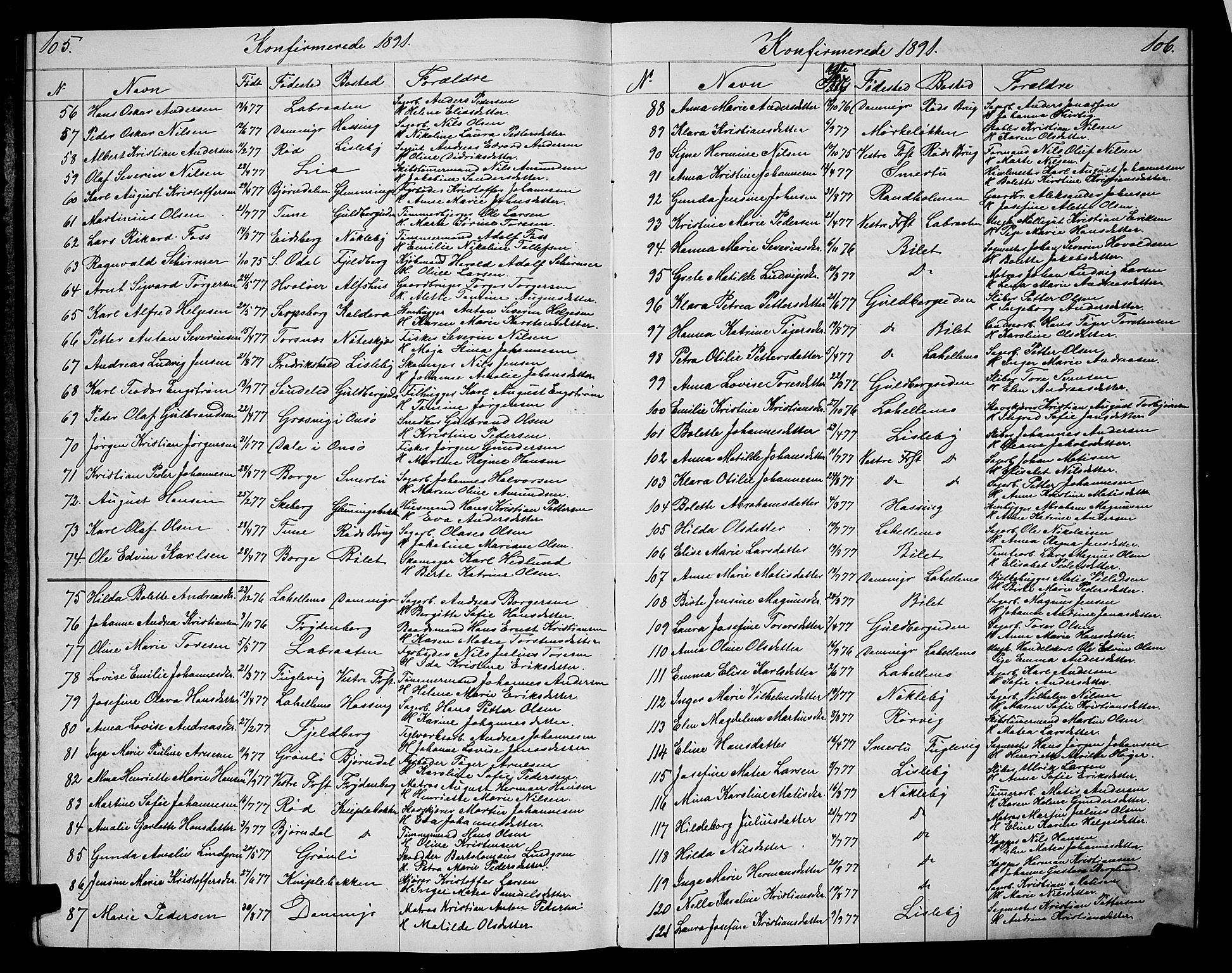 Glemmen prestekontor Kirkebøker, SAO/A-10908/G/Ga/L0005: Parish register (copy) no. 5, 1876-1893, p. 105-106