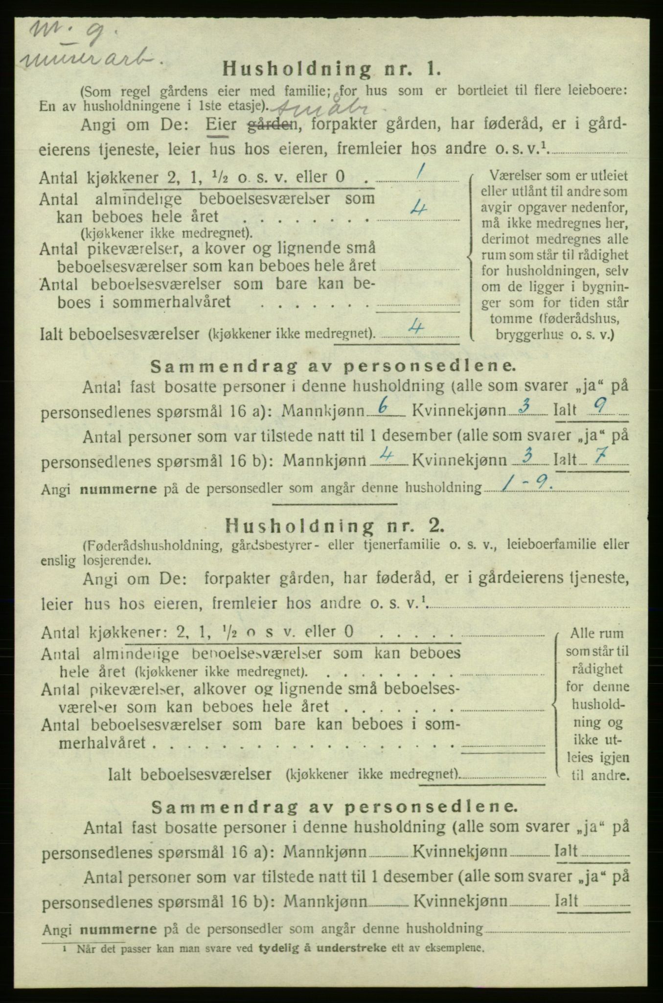 SAB, 1920 census for Kvinnherad, 1920, p. 2736