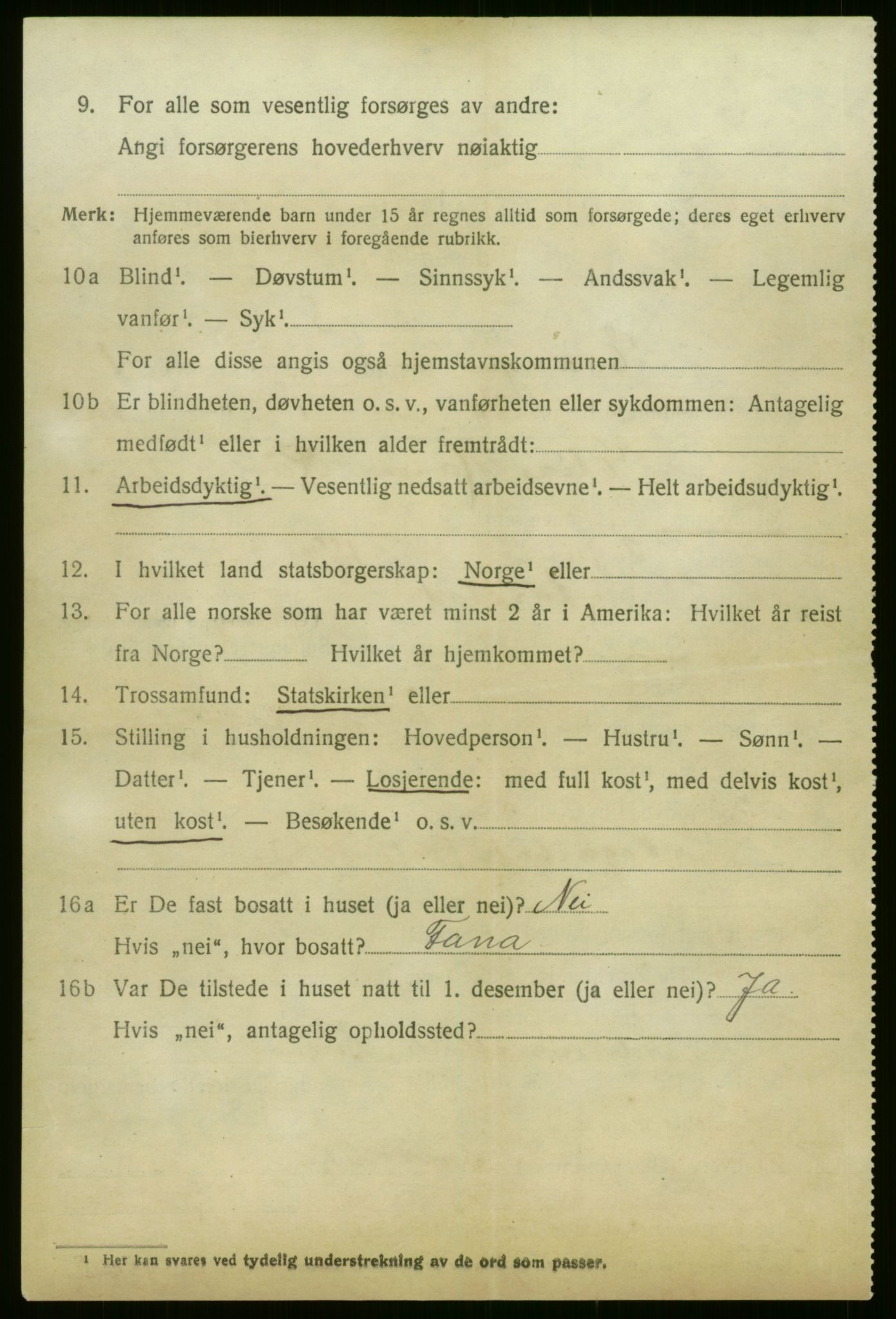 SAB, 1920 census for Evanger, 1920, p. 944