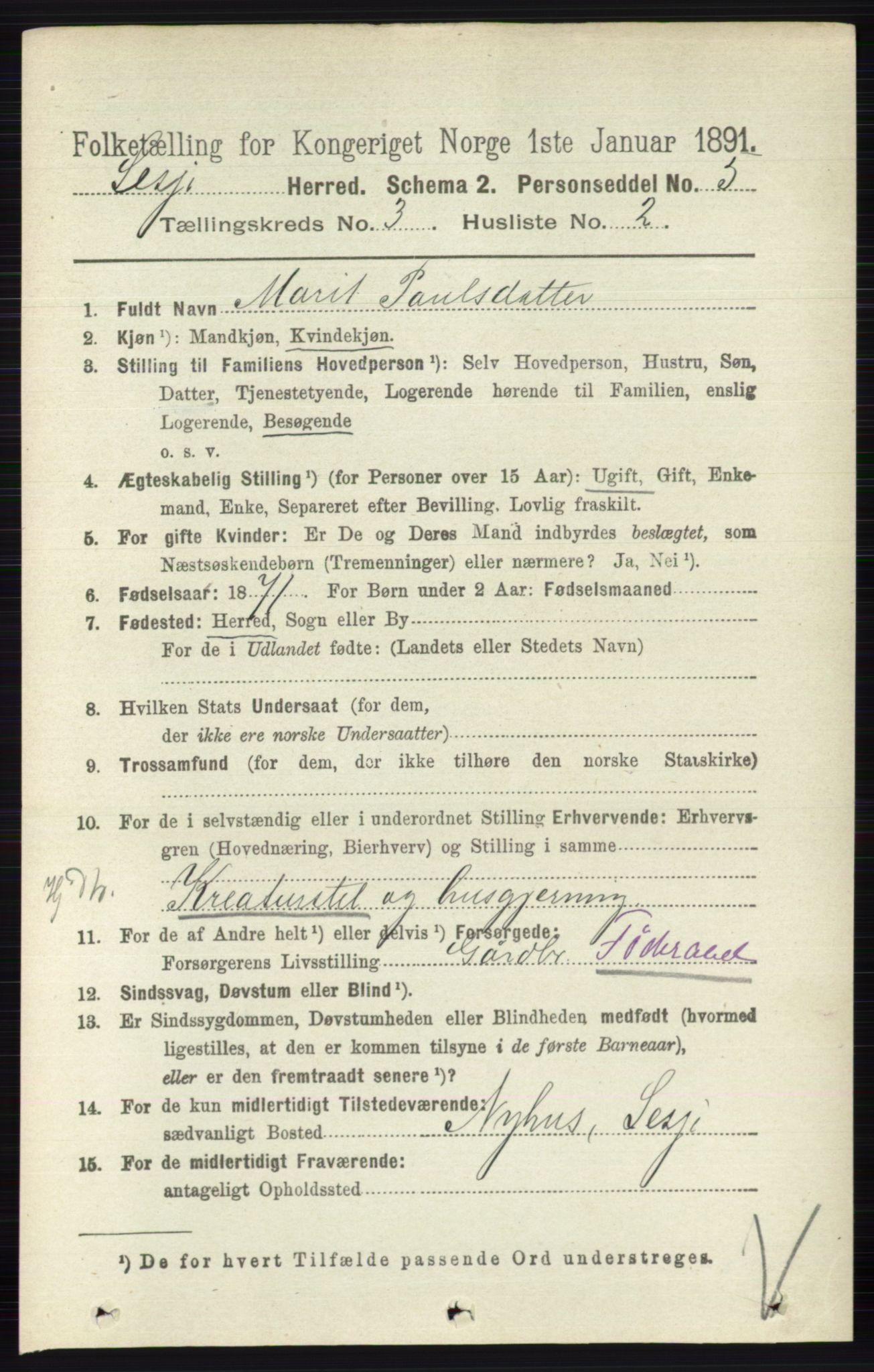 RA, 1891 census for 0512 Lesja, 1891, p. 639