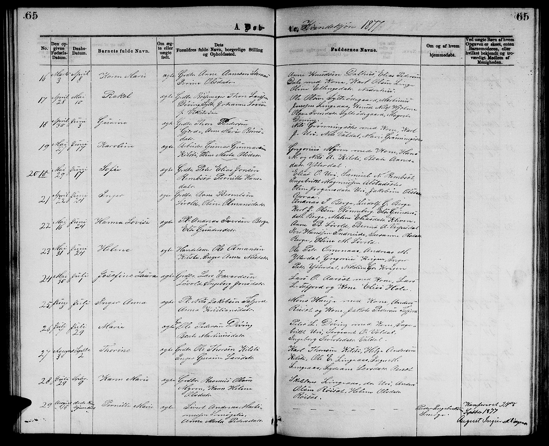 Ministerialprotokoller, klokkerbøker og fødselsregistre - Møre og Romsdal, SAT/A-1454/519/L0262: Parish register (copy) no. 519C03, 1866-1884, p. 65