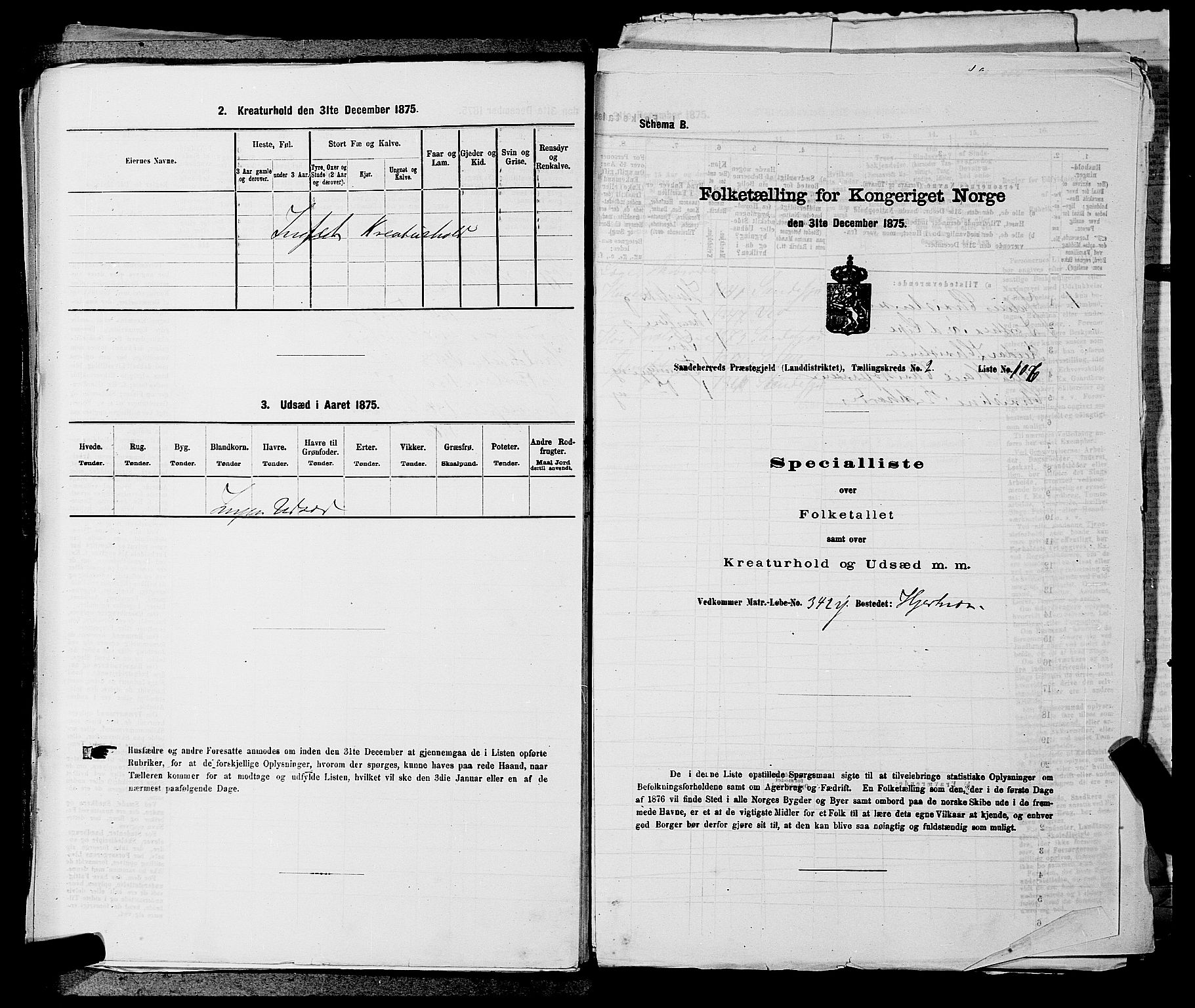 SAKO, 1875 census for 0724L Sandeherred/Sandeherred, 1875, p. 646