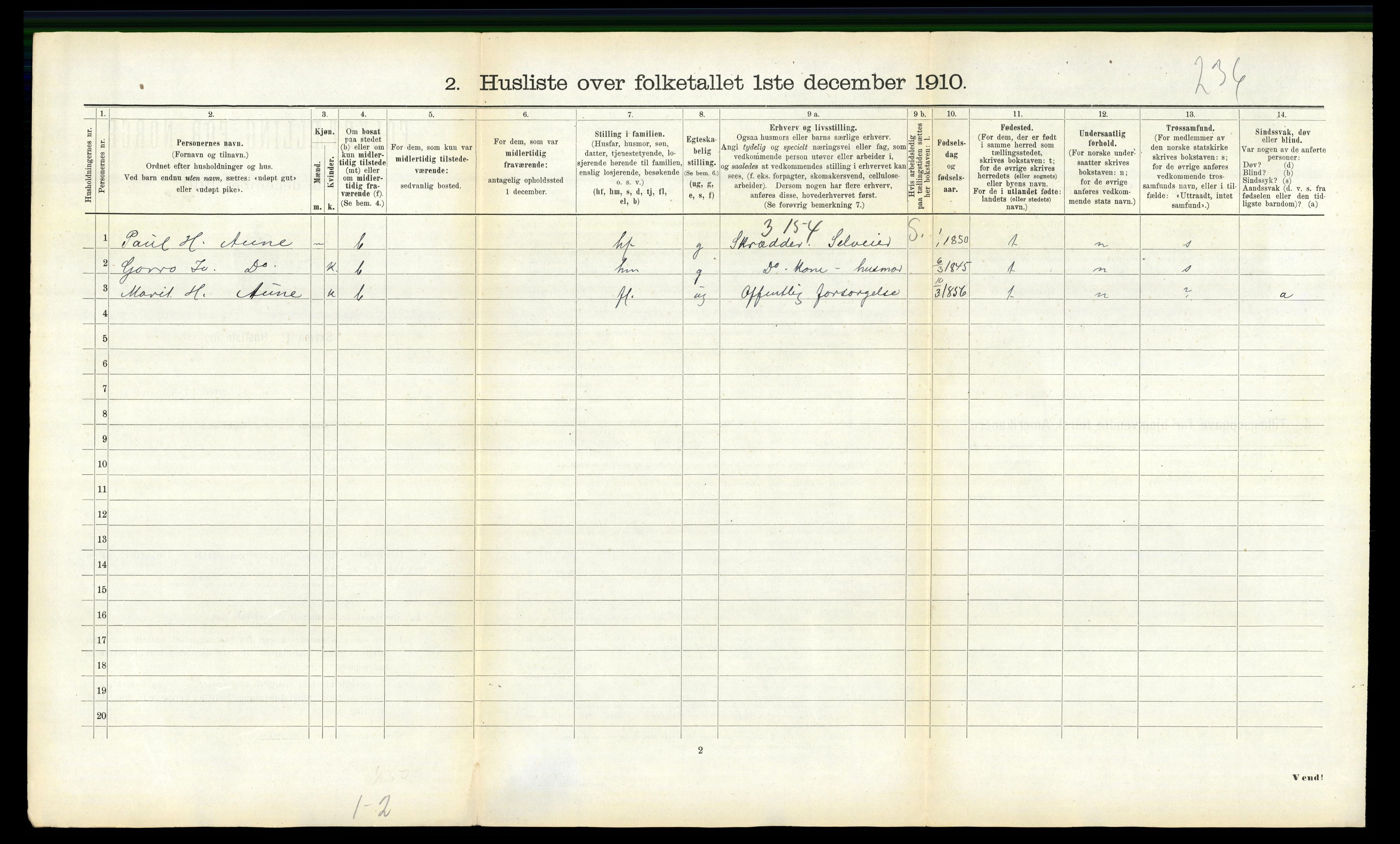 RA, 1910 census for Oppdal, 1910, p. 1358