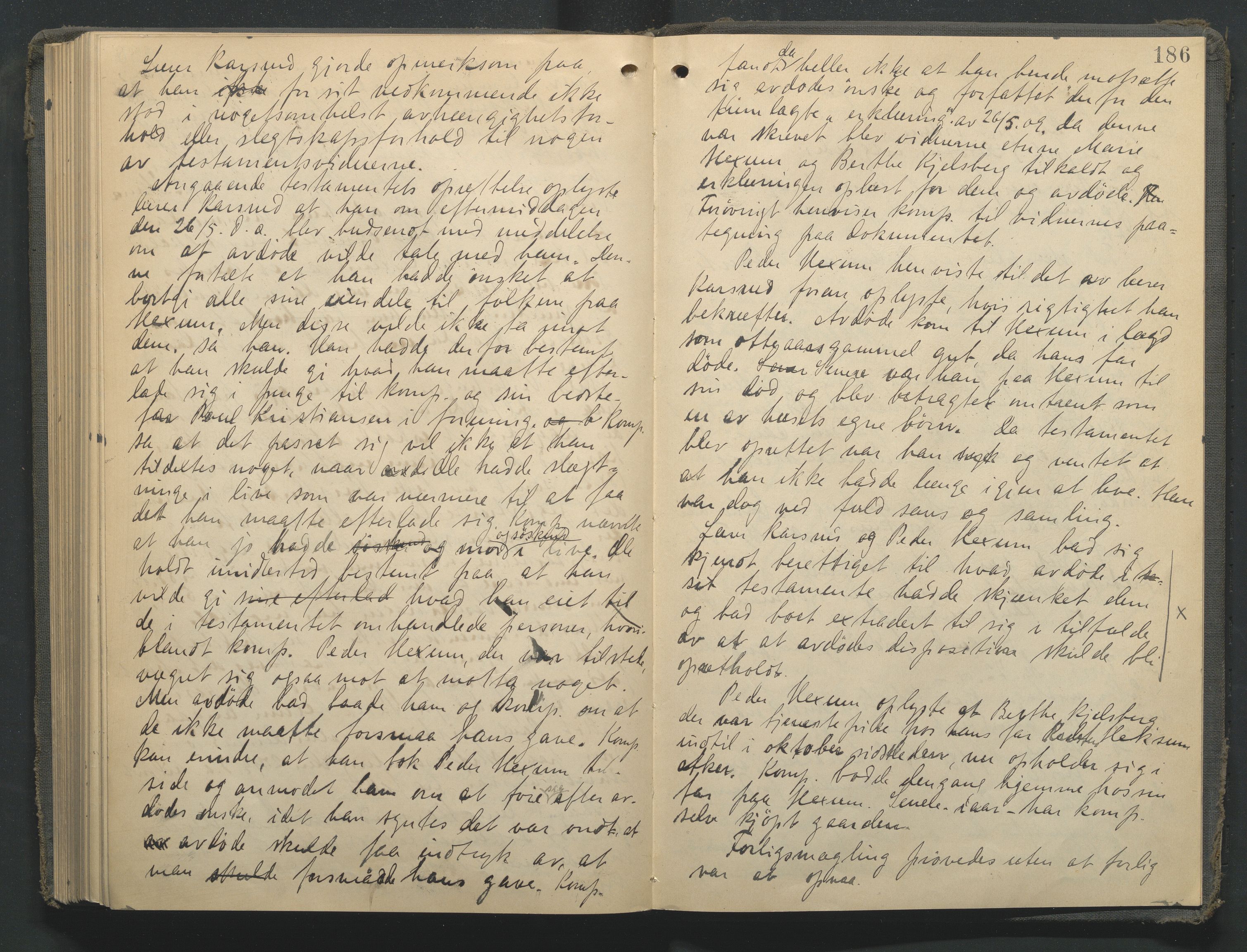 Toten tingrett, AV/SAH-TING-006/J/Jf/L0008: Skifteregistreringsprotokoll - Vestre Toten, 1903-1911, p. 186