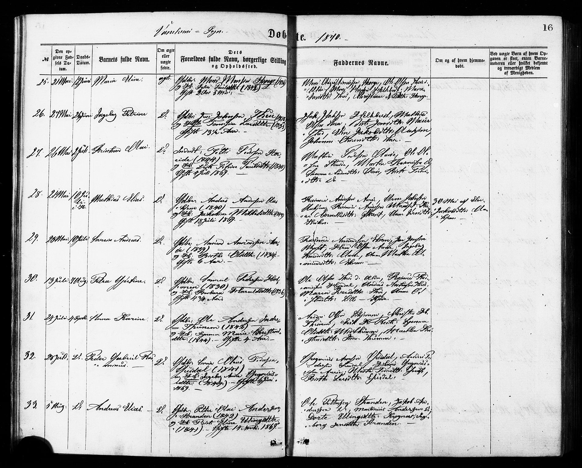 Ministerialprotokoller, klokkerbøker og fødselsregistre - Møre og Romsdal, AV/SAT-A-1454/501/L0007: Parish register (official) no. 501A07, 1868-1884, p. 16