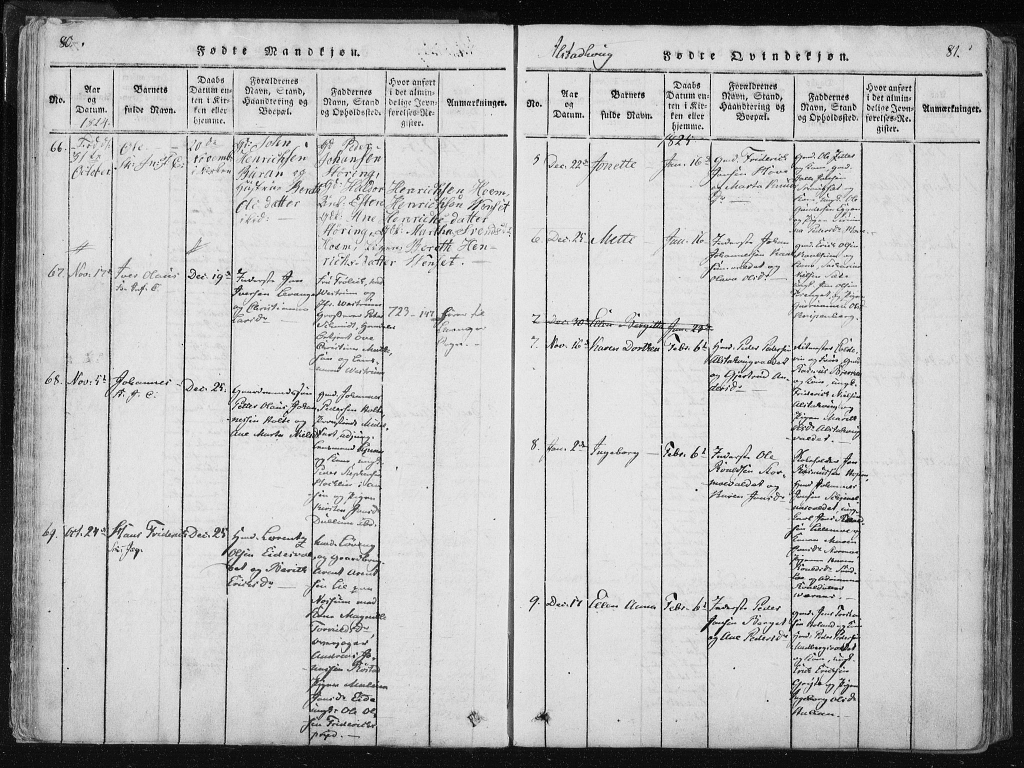 Ministerialprotokoller, klokkerbøker og fødselsregistre - Nord-Trøndelag, AV/SAT-A-1458/717/L0148: Parish register (official) no. 717A04 /1, 1816-1825, p. 80-81