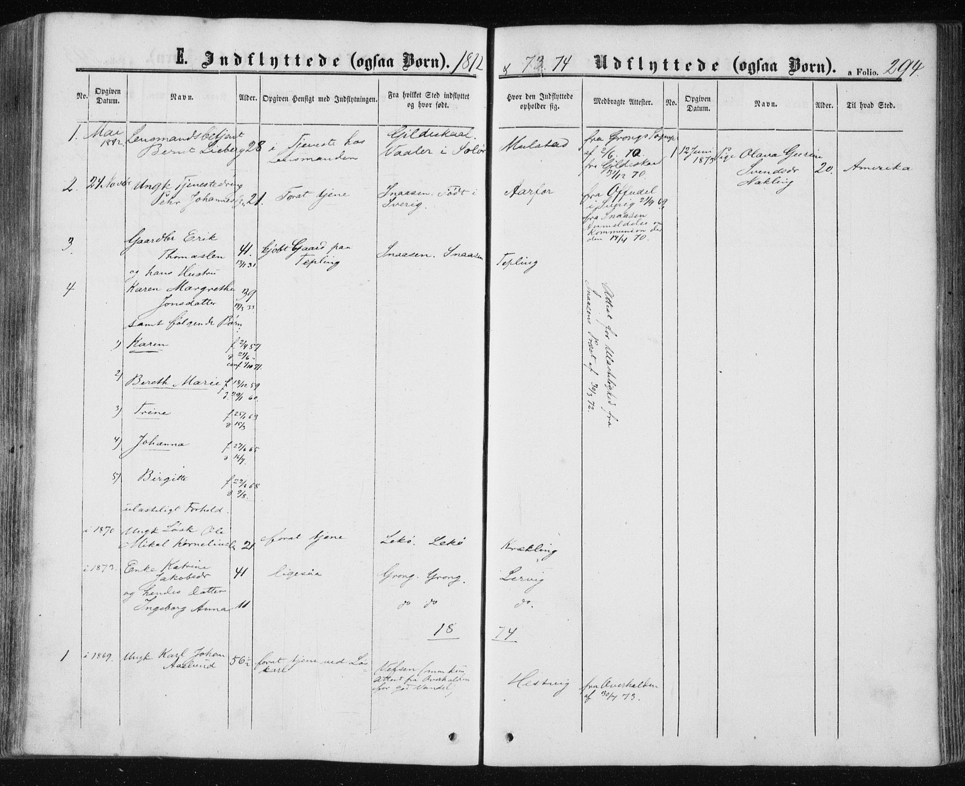 Ministerialprotokoller, klokkerbøker og fødselsregistre - Nord-Trøndelag, SAT/A-1458/780/L0641: Parish register (official) no. 780A06, 1857-1874, p. 294