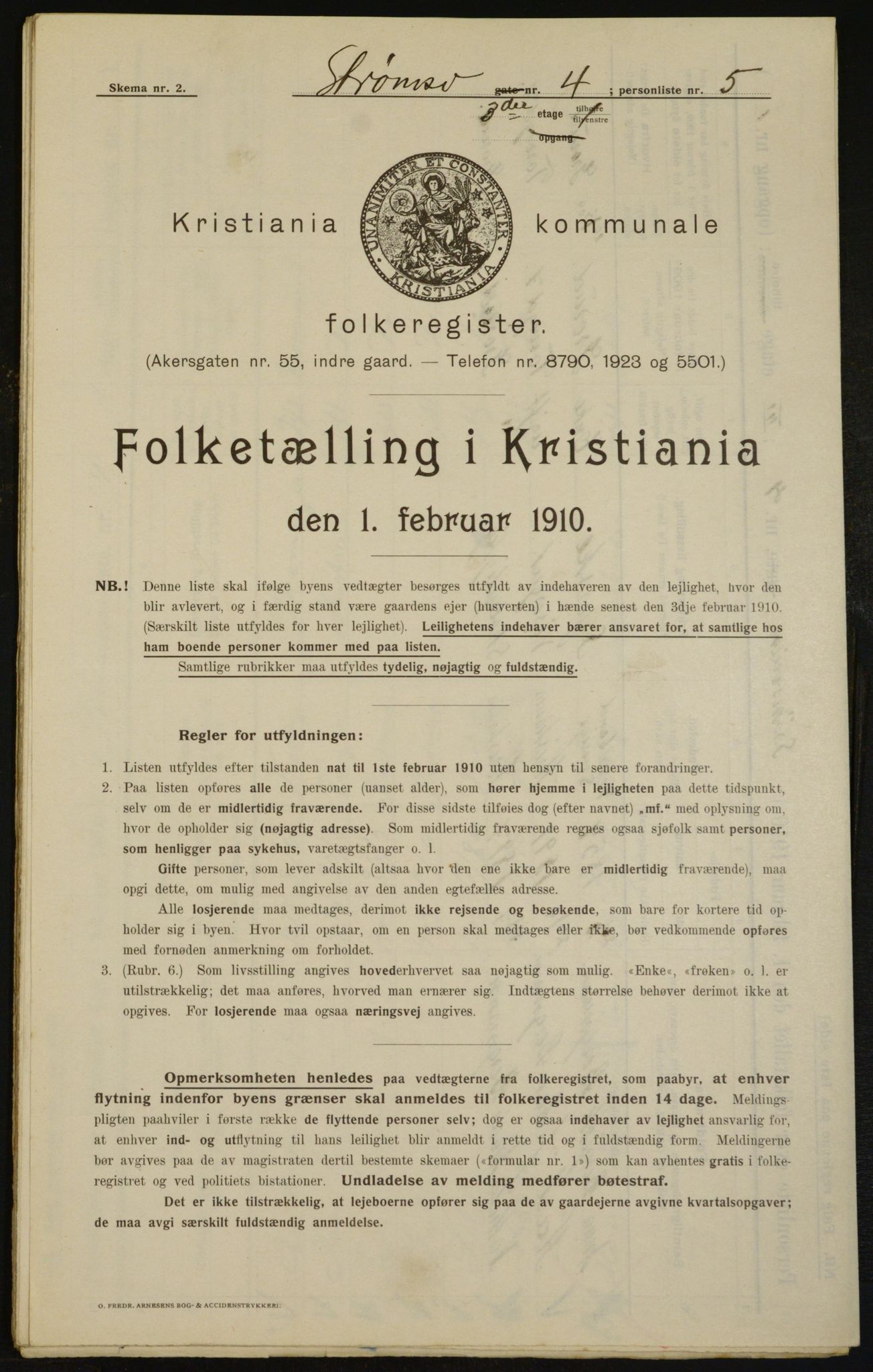 OBA, Municipal Census 1910 for Kristiania, 1910, p. 98689