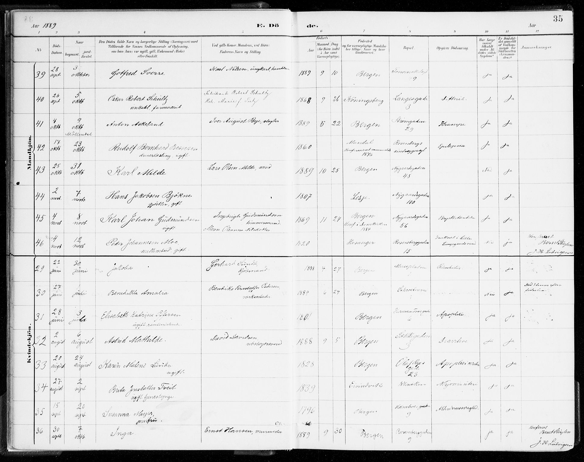 Johanneskirken sokneprestembete, AV/SAB-A-76001/H/Haa/L0019: Parish register (official) no. E 1, 1885-1915, p. 35