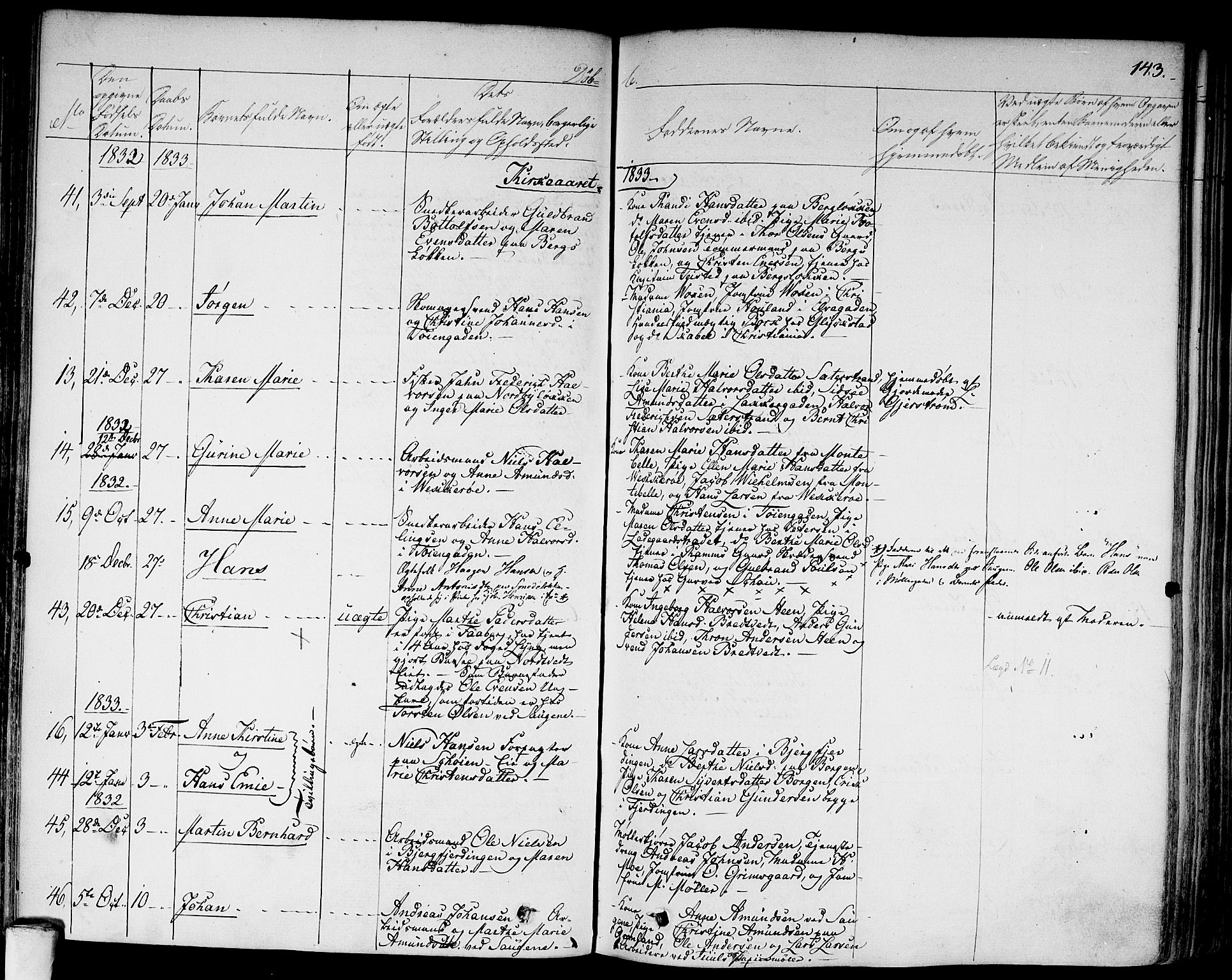 Aker prestekontor kirkebøker, SAO/A-10861/F/L0013: Parish register (official) no. 13, 1828-1837, p. 143